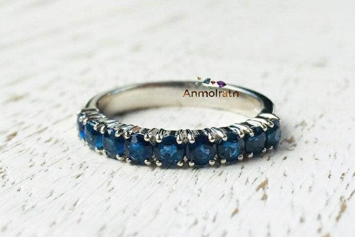Emerald Band Ring Daily Wear Emerald Stacking Ring Gold Eternity Band Gemstone Band Wedding Band Ring Emerald Birthstone Ring Gift For Women
