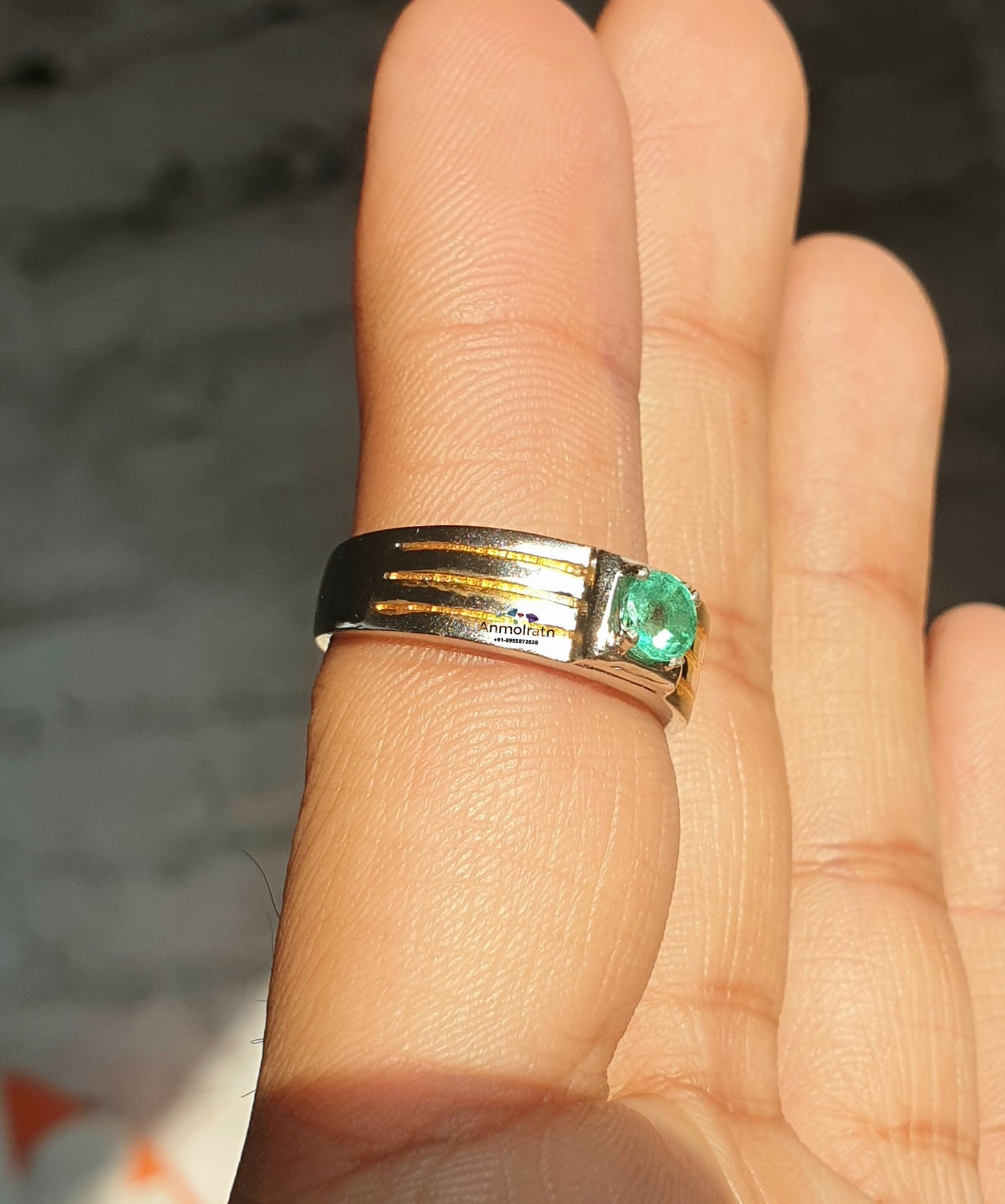 Colombian Emerald Solitaire Ring, Natural Bright Green Round Emerald Wedding Ring For Men and Women, AAA Emerald Daily Wear Birthstone Ring