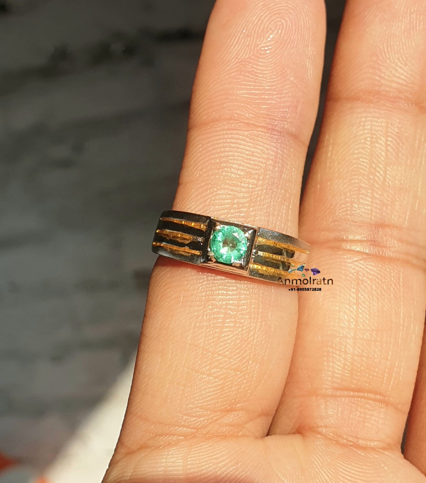 Colombian Emerald Solitaire Ring, Natural Bright Green Round Emerald Wedding Ring For Men and Women, AAA Emerald Daily Wear Birthstone Ring
