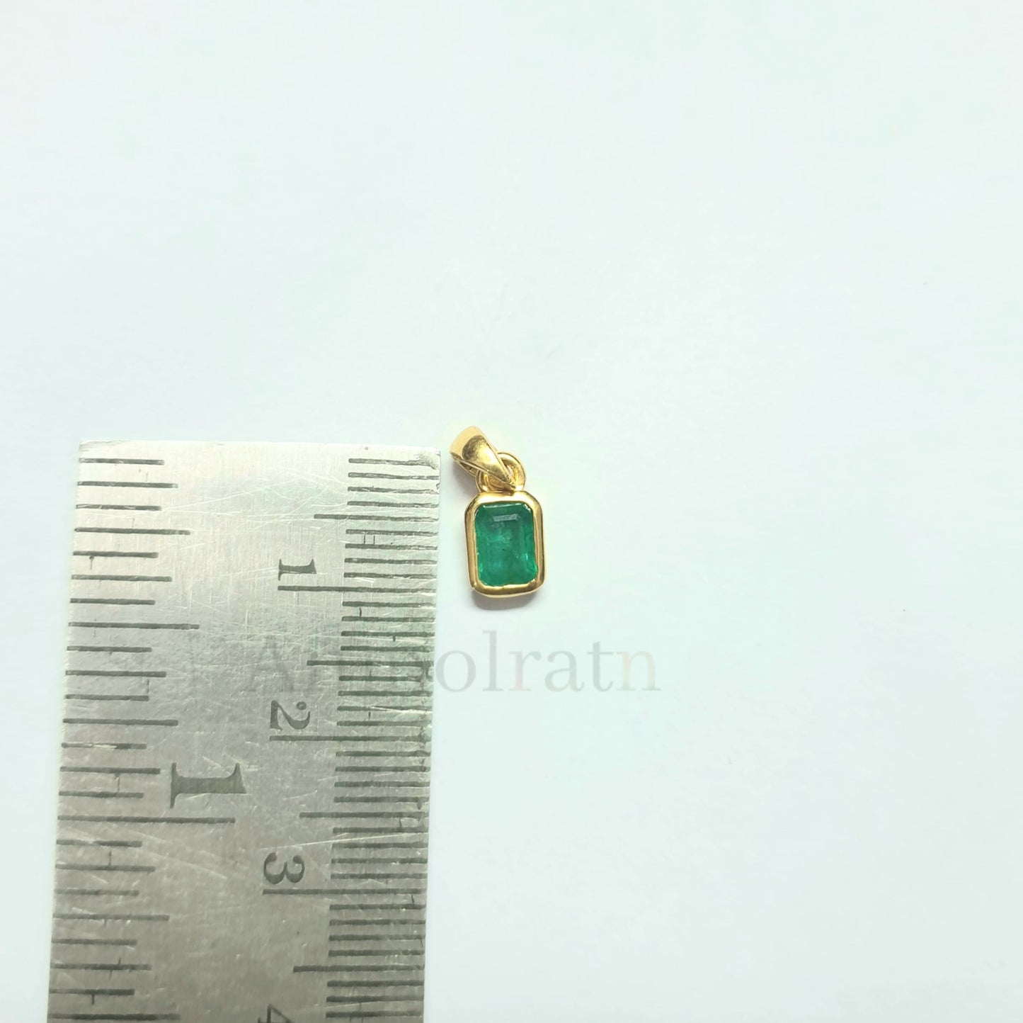 Daily Wear Natural Emerald Bezel Set Birthstone Pendant Emerald Cut Emerald Octagon Pendant For Gift, 14k Green Emerald Silver Pendant Men