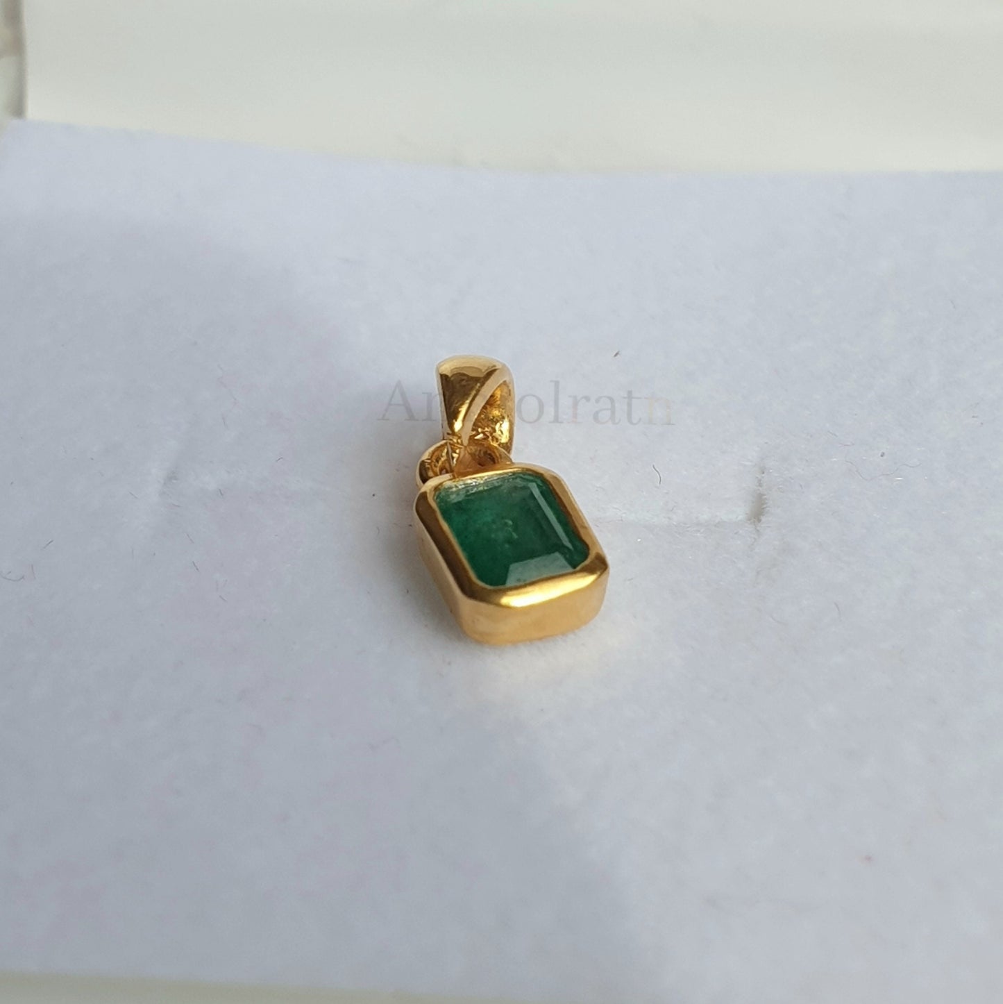 Daily Wear Natural Emerald Bezel Set Birthstone Pendant Emerald Cut Emerald Octagon Pendant For Gift, 14k Green Emerald Silver Pendant Men