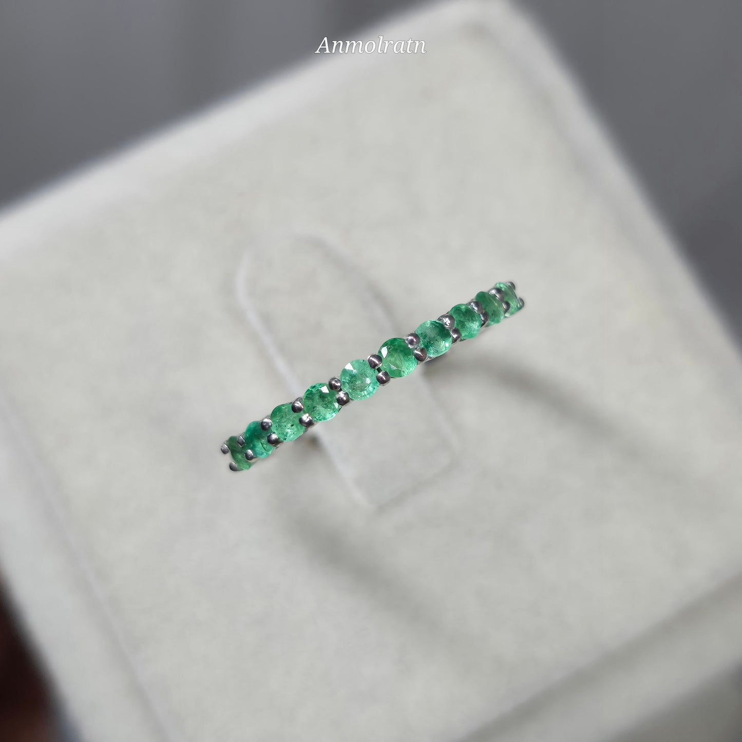Emerald Band Ring Daily Wear Emerald Stacking Ring Gold Eternity Band Gemstone Band Wedding Band Ring Emerald Birthstone Ring Gift For Women