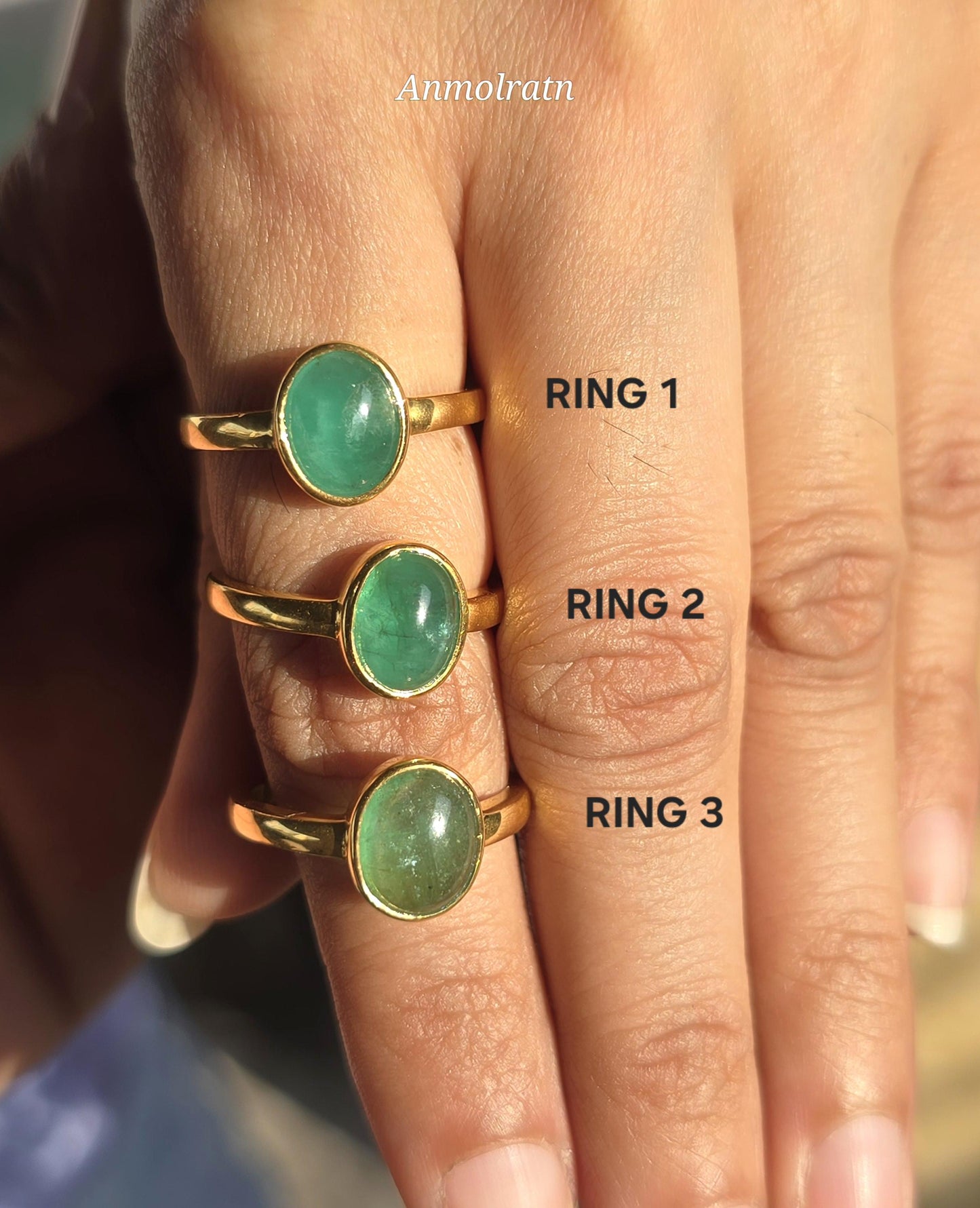 Emerald Cabochon Ring, Untreated Green Emerald Oval Solitaire Birthstone Ring, Pinky Emerald Oval Bezel Set Ring, Tiny Emerald Dainty Ring