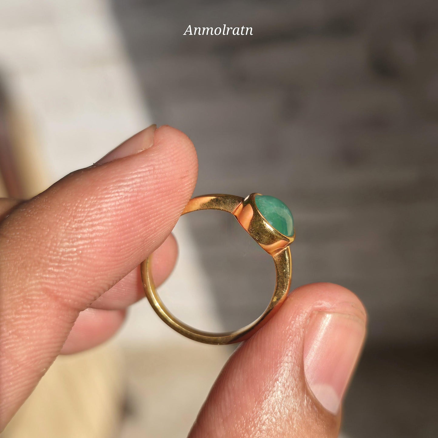 Emerald Cabochon Ring, Untreated Green Emerald Oval Solitaire Birthstone Ring, Pinky Emerald Oval Bezel Set Ring, Tiny Emerald Dainty Ring