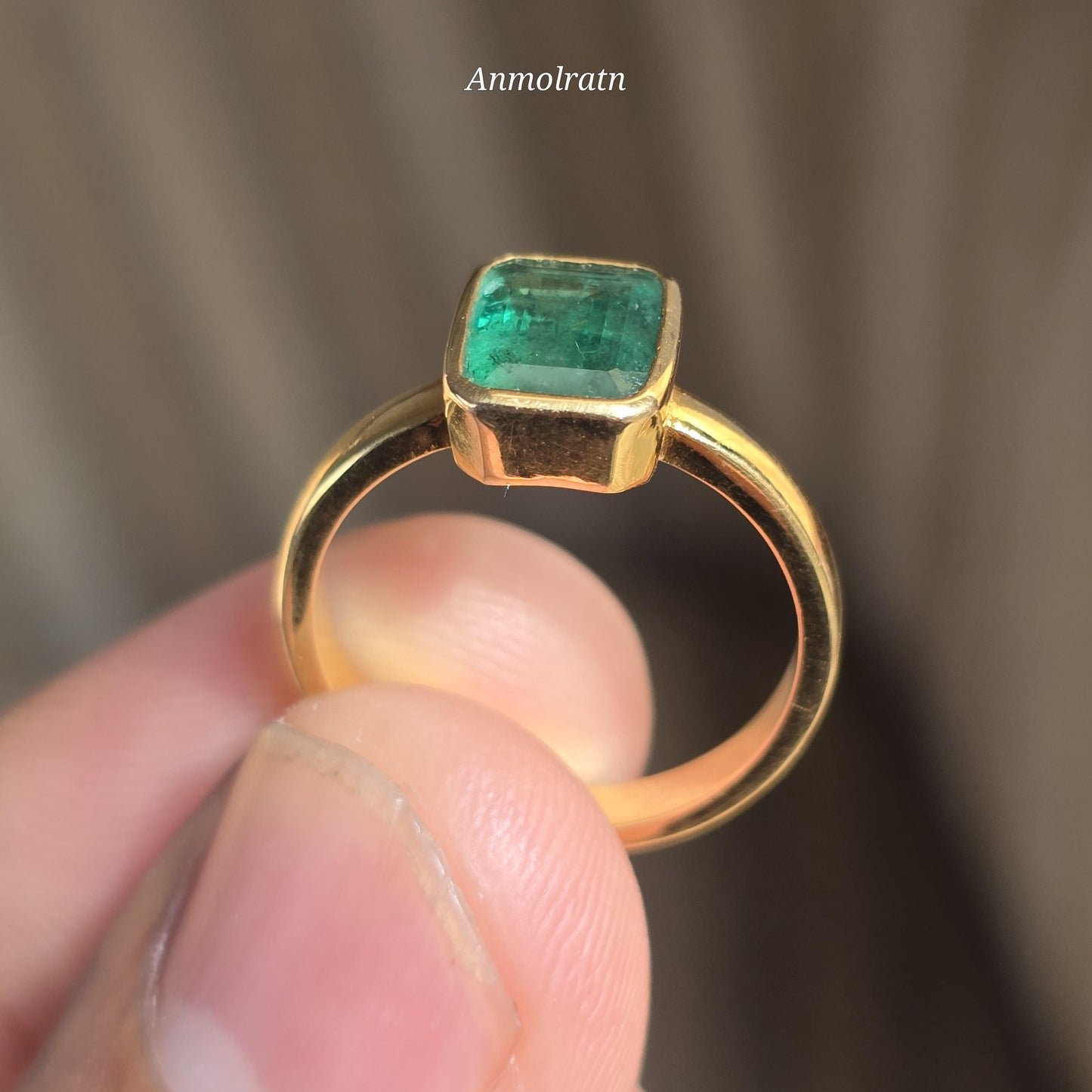14k Emerald Ring, Certified Vivid Green Natural Emerald Octagon Ring, Daily Wear Solitaire Emerald Birthstone Ring, Pinky Emerald Ring Women