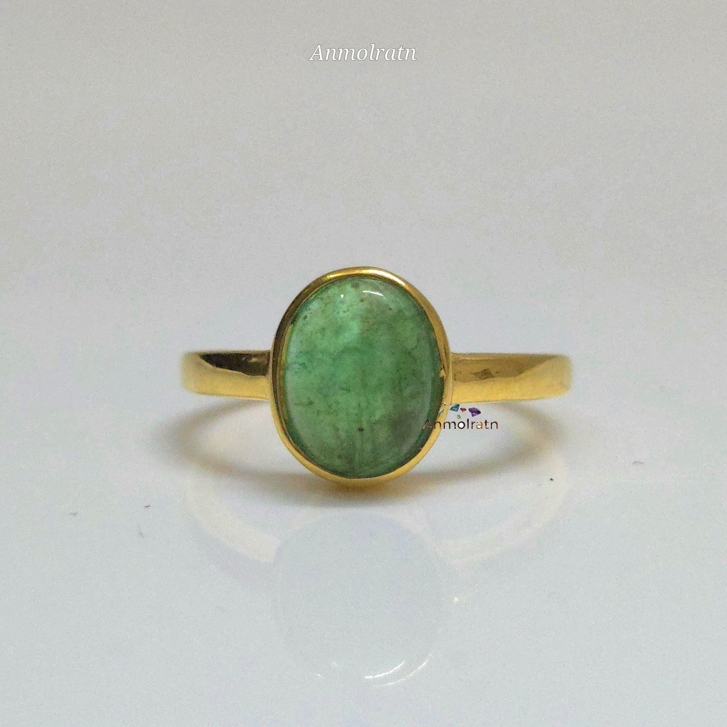 Emerald Cabochon Ring, Green Emerald Solitaire Ring, Emerald Oval Bezel Set Birthstone Ring, Natural Emerald Pinky Ring, 3CT Emerald ring