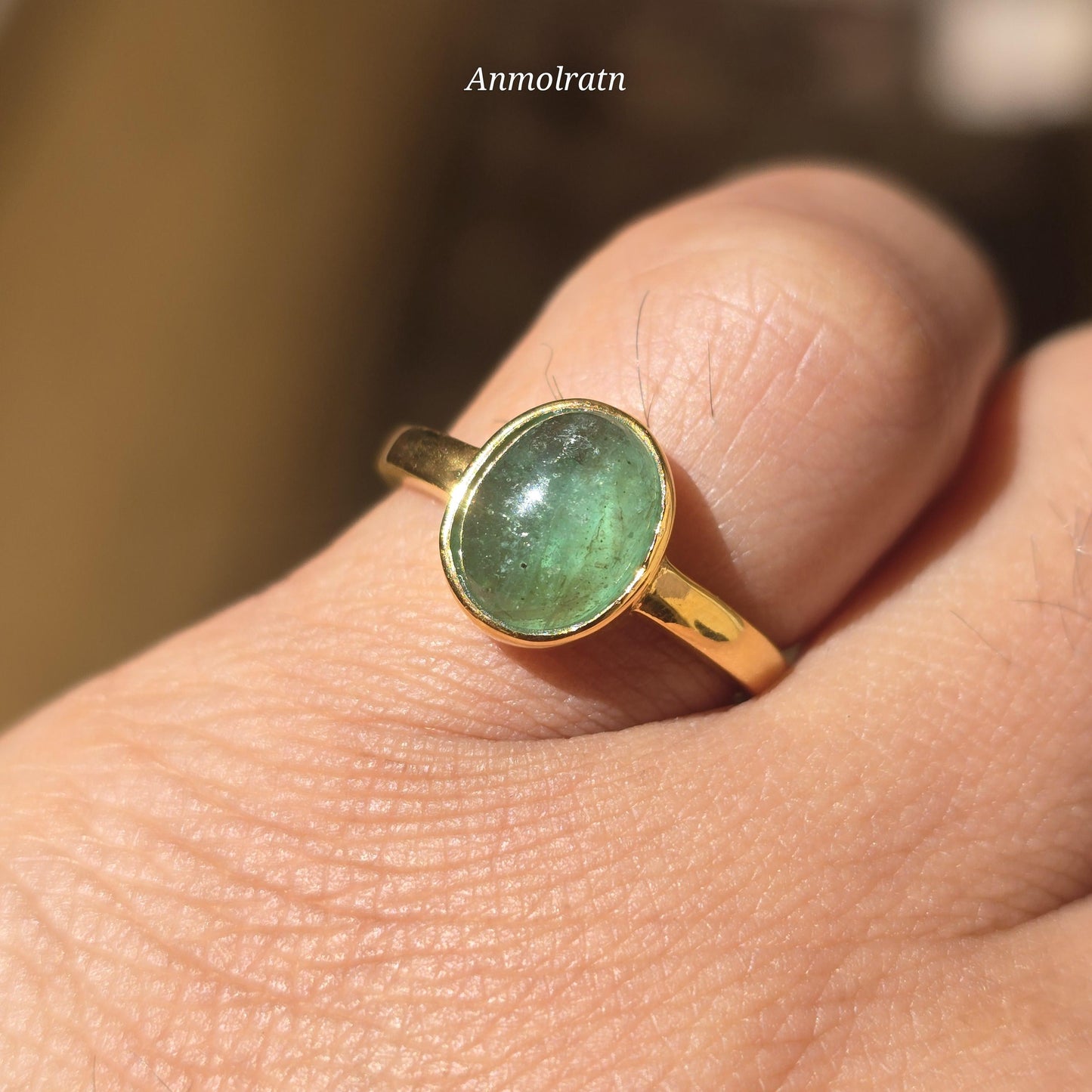 Emerald Cabochon Ring, Green Emerald Solitaire Ring, Emerald Oval Bezel Set Birthstone Ring, Natural Emerald Pinky Ring, 3CT Emerald ring