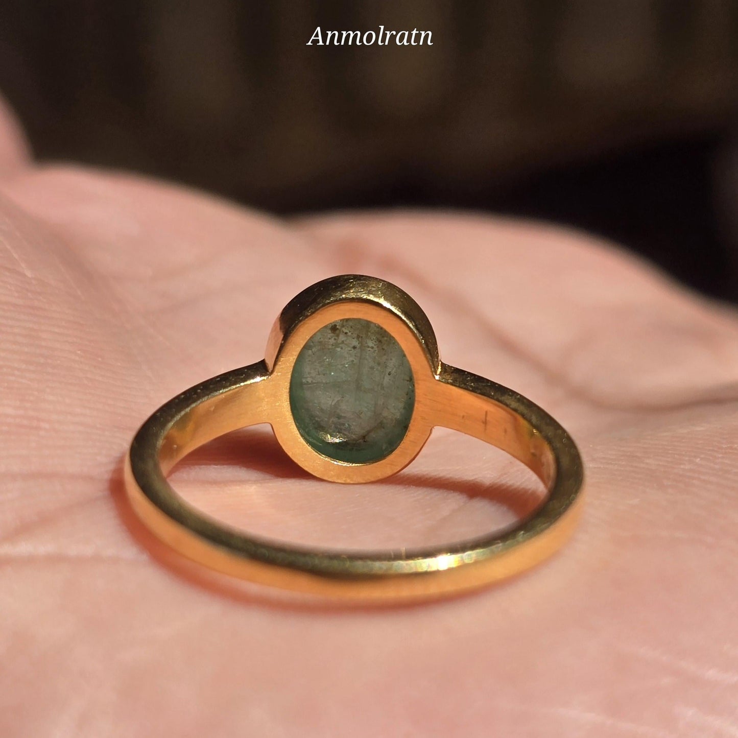 Emerald Cabochon Ring, Green Emerald Solitaire Ring, Emerald Oval Bezel Set Birthstone Ring, Natural Emerald Pinky Ring, 3CT Emerald ring