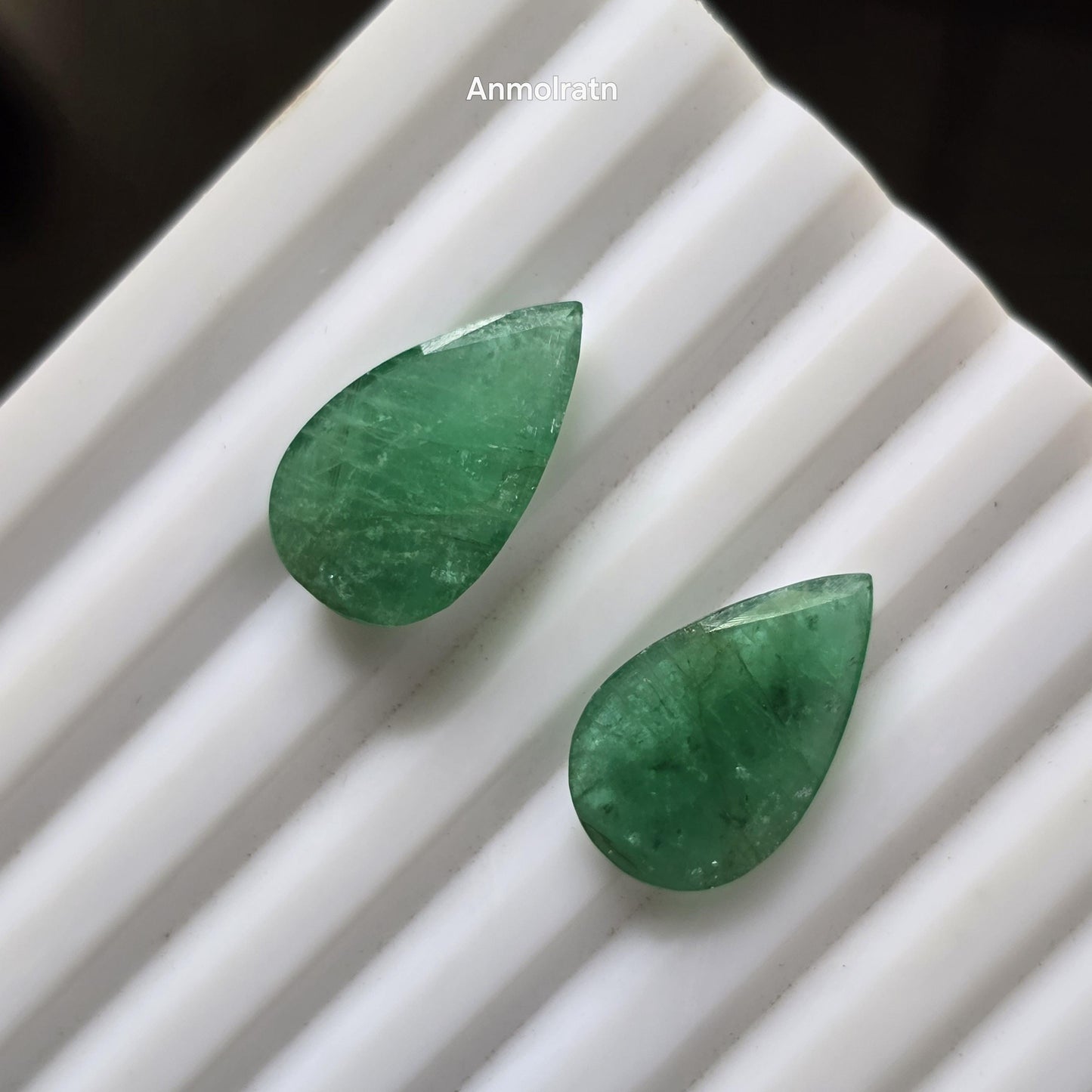 Emerald Earring Pair, 11.64CT Green Colombian Emerald Drop Earring, Pear Emerald Pair Loose For Hoop Earrings, Emerald Teardrop For Danglers