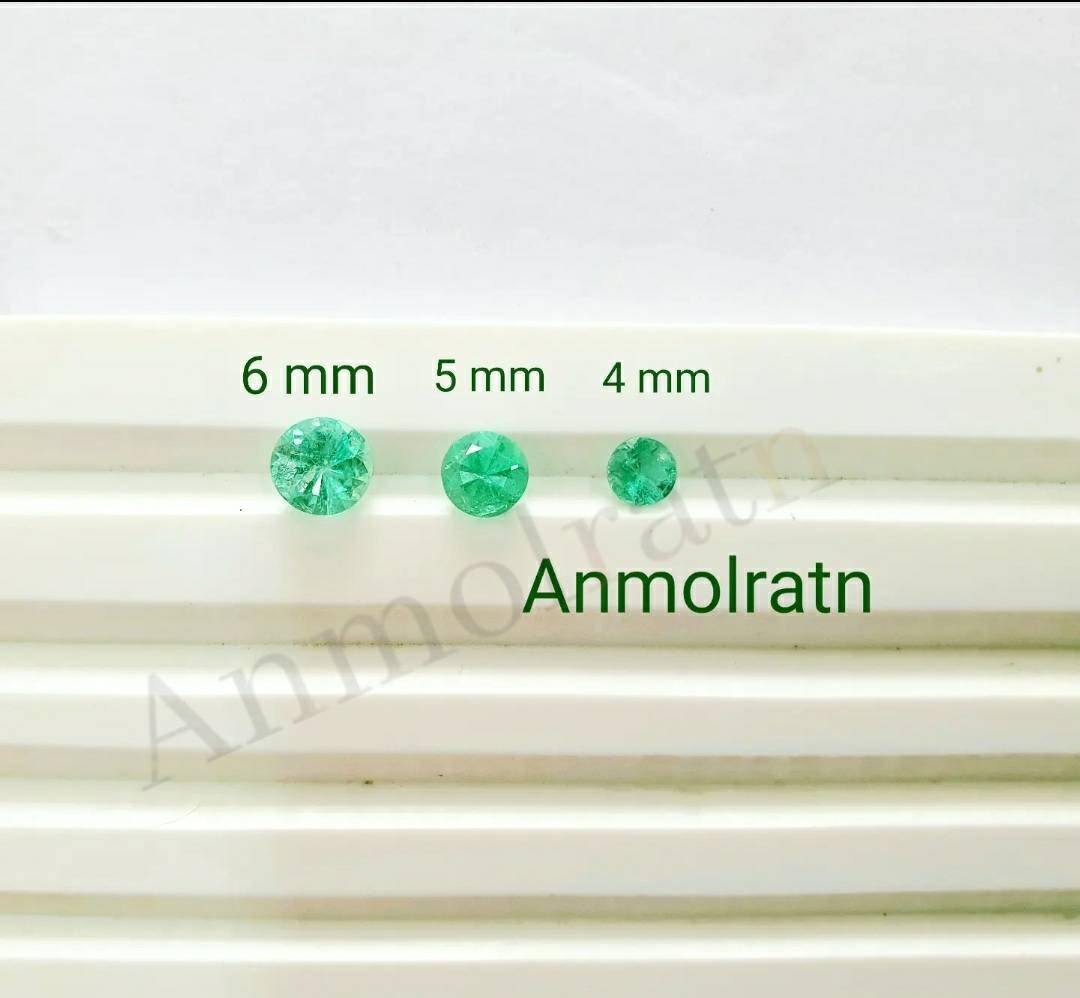 Natural Round Colombian Emerald For Jewelry, Loose Emerald Wholesale, Gems for Sale, 3MM 4MM 5MM 6MM 7MM Round Emerald Loose Gemstone Supply