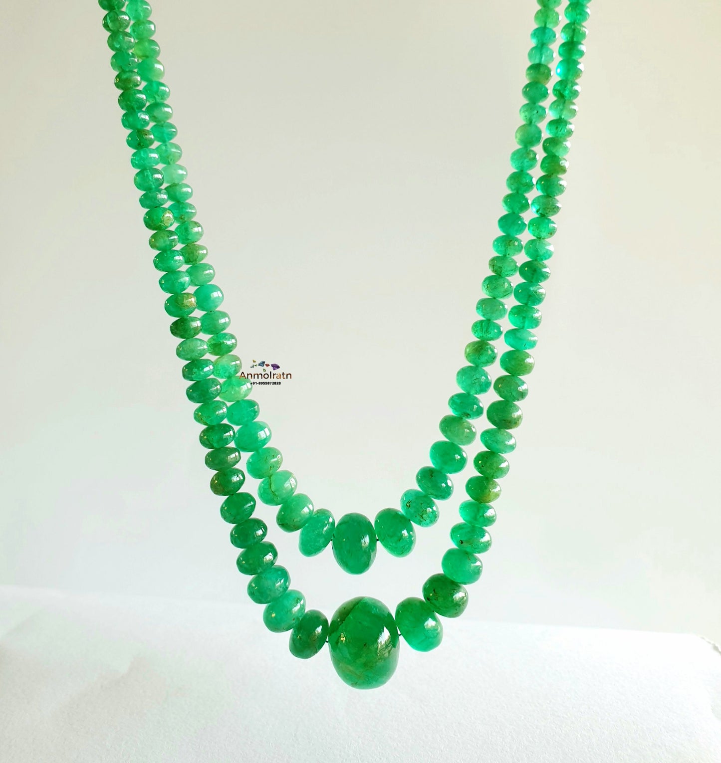 Rich Green Colombian Emerald Beads Necklace, Untreated Emerald Smooth Beads For Jewelry, Natural Round Emerald Birthstone Beads Rondelle
