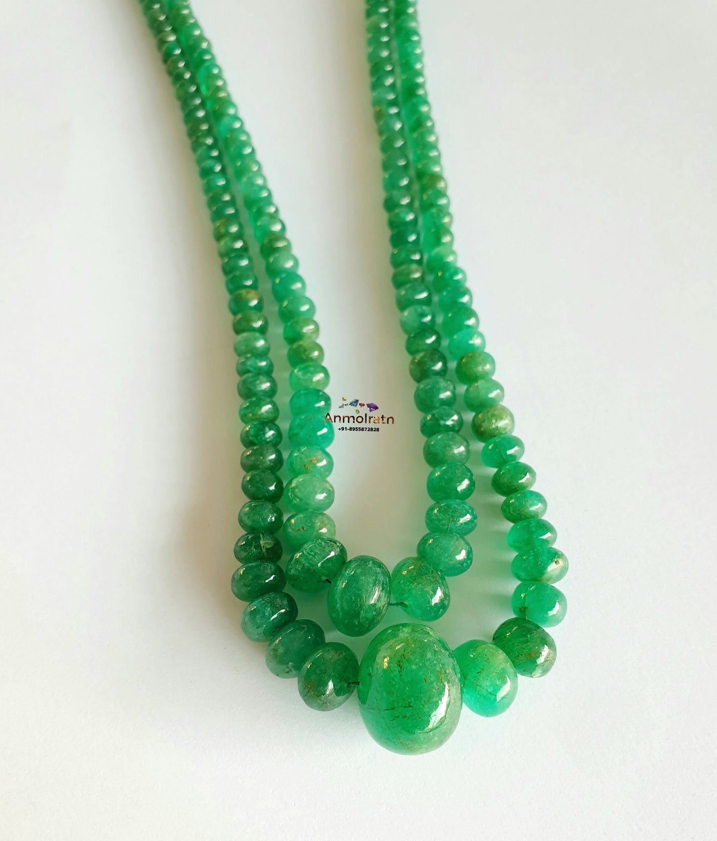 Rich Green Colombian Emerald Beads Necklace, Untreated Emerald Smooth Beads For Jewelry, Natural Round Emerald Birthstone Beads Rondelle