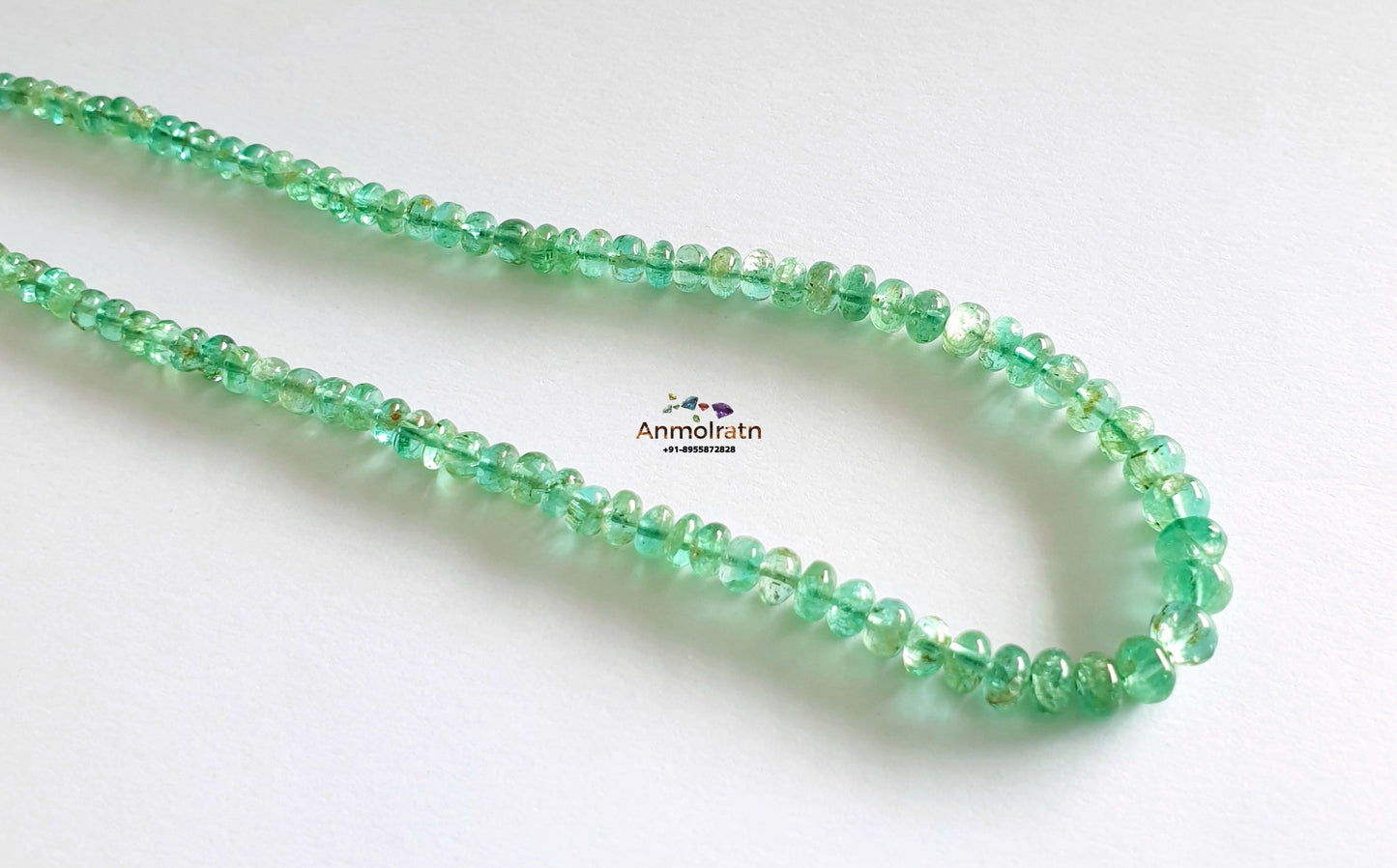 Green Emerald Beads Loose, Smooth Emerald Beads For Jewelry, 3-5MM Lustrous Natural Emerald Rondelle Beads Necklace, Untreated Emerald Beads