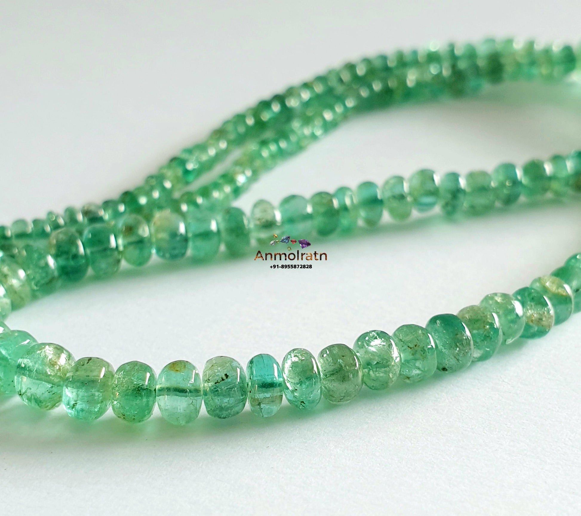 Green Emerald Beads Loose, Smooth Emerald Beads For Jewelry, 3-5MM Lustrous Natural Emerald Rondelle Beads Necklace, Untreated Emerald Beads