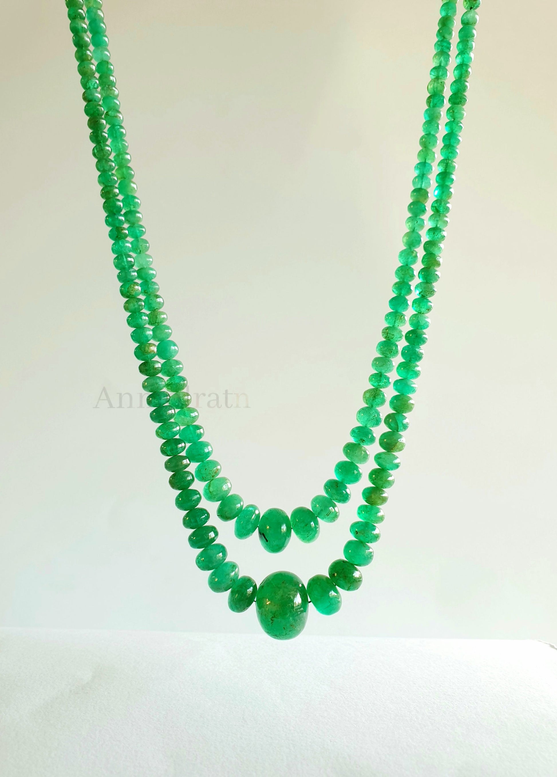 Rich Green Colombian Emerald Beads Necklace, Untreated Emerald Smooth Beads For Jewelry, Natural Round Emerald Birthstone Beads Rondelle