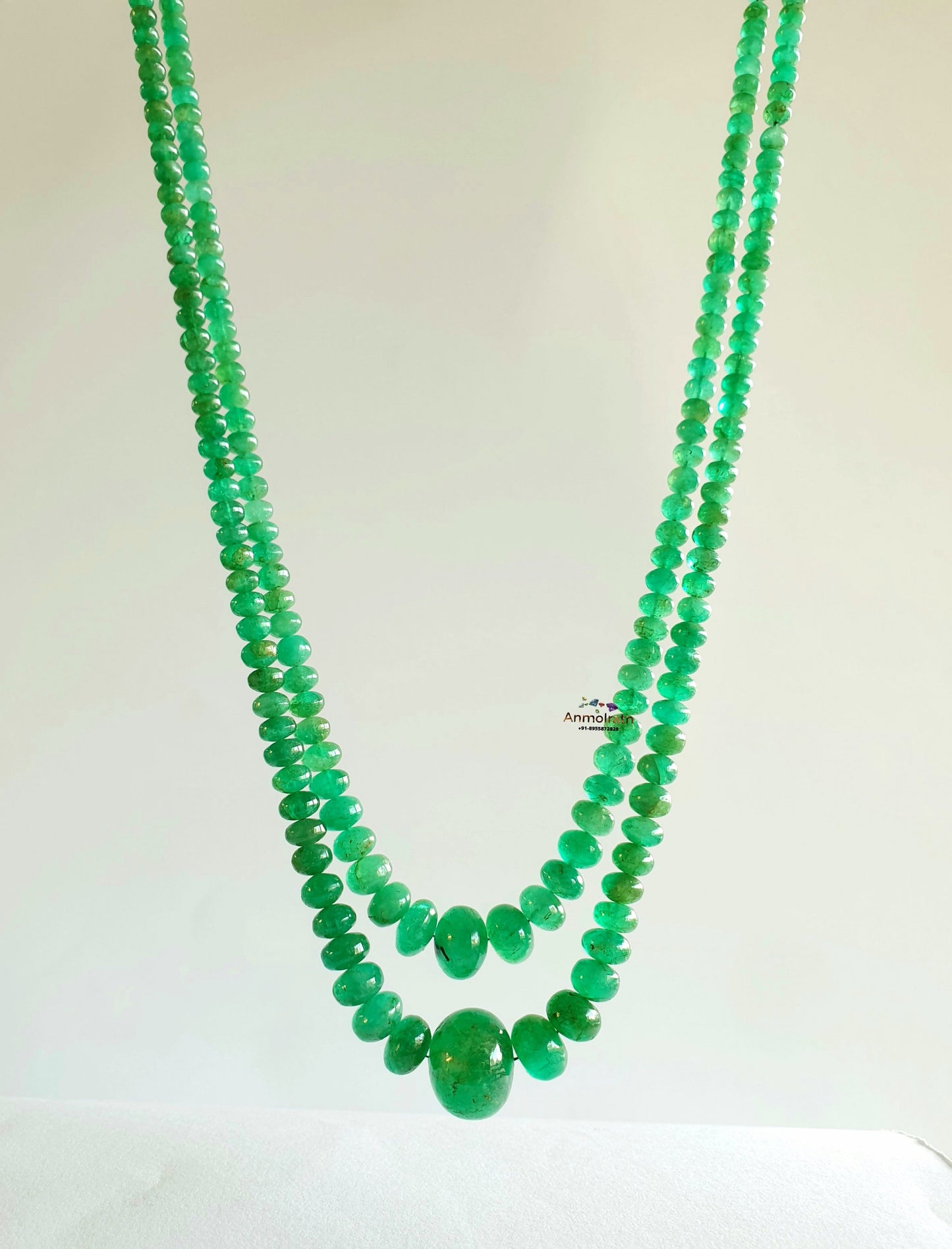 Rich Green Colombian Emerald Beads Necklace, Untreated Emerald Smooth Beads For Jewelry, Natural Round Emerald Birthstone Beads Rondelle