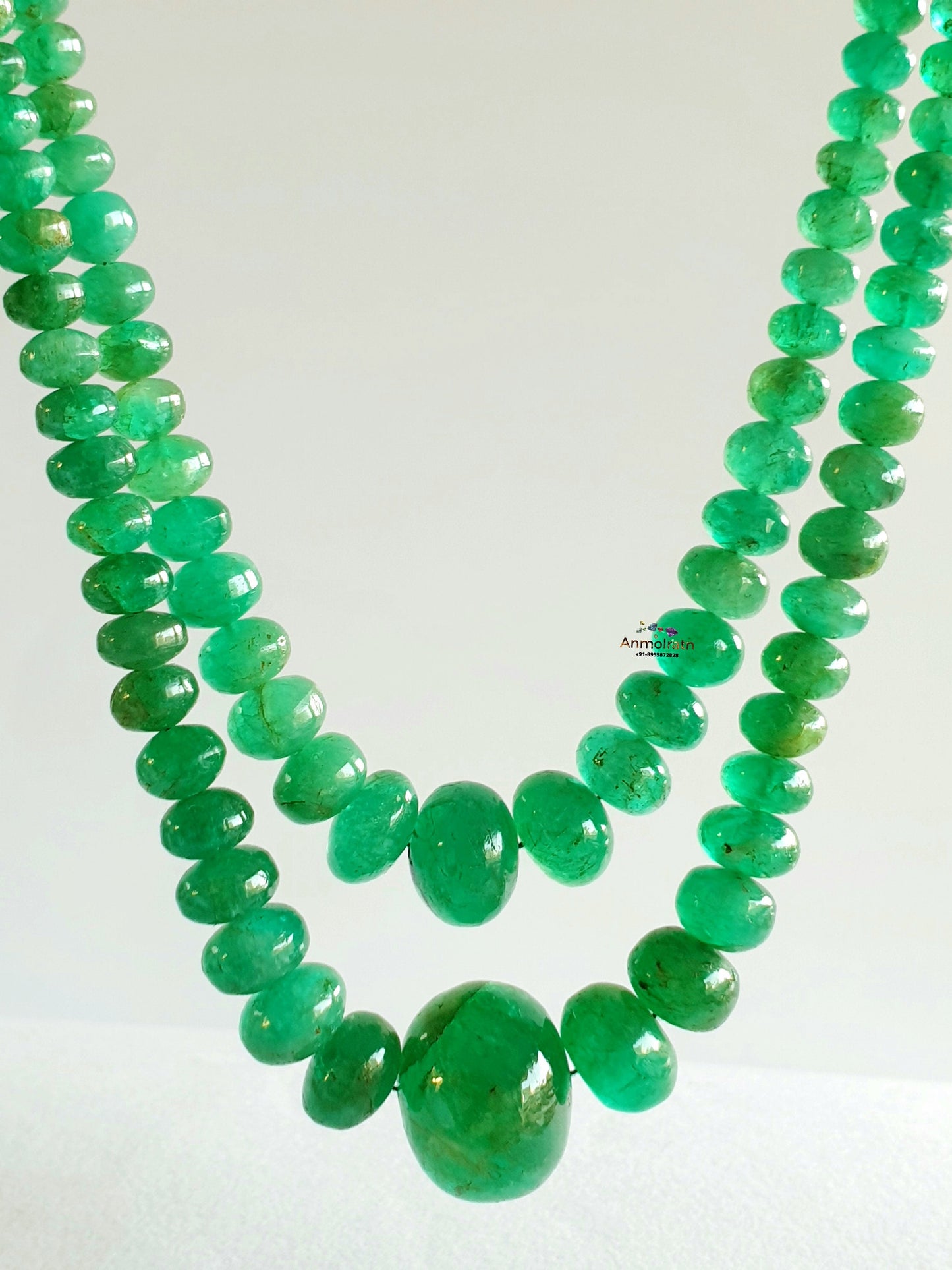Rich Green Colombian Emerald Beads Necklace, Untreated Emerald Smooth Beads For Jewelry, Natural Round Emerald Birthstone Beads Rondelle