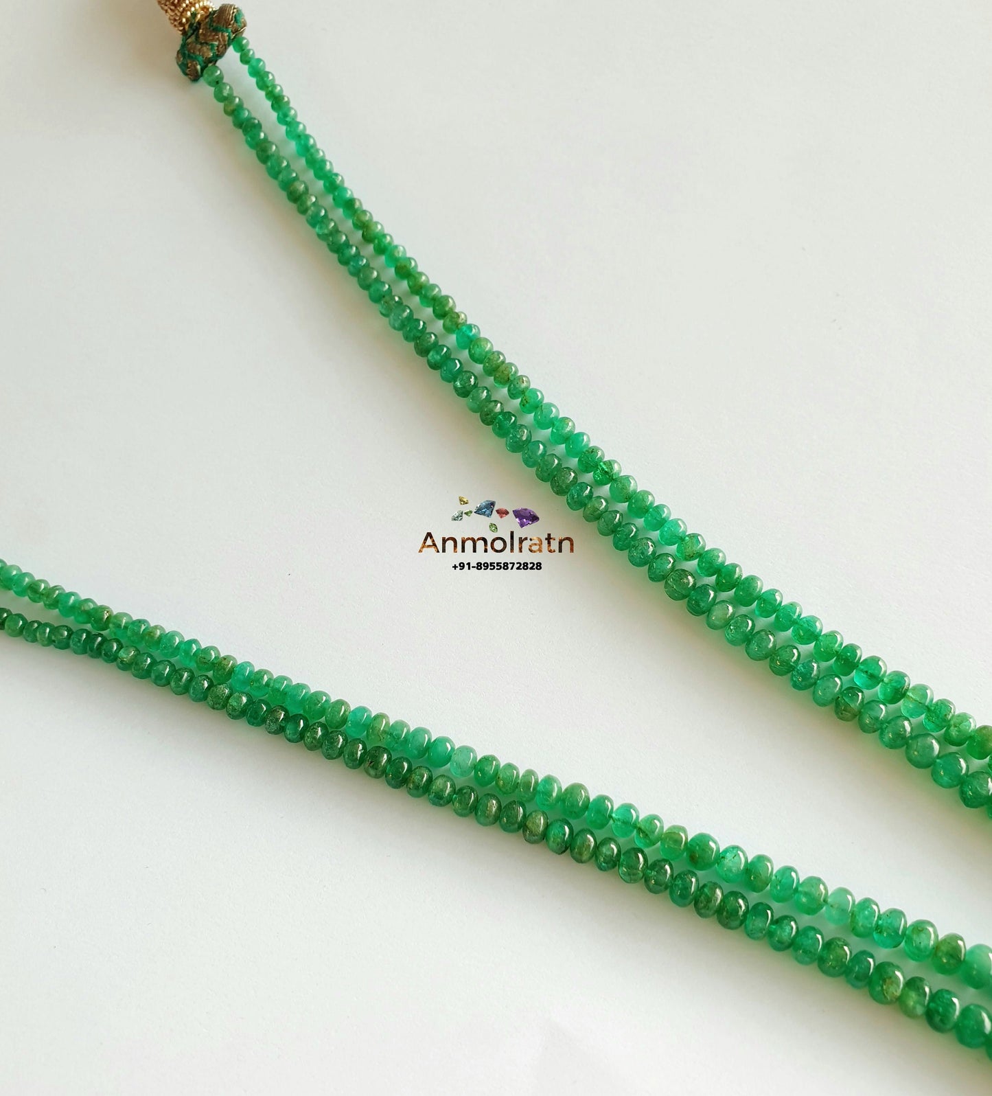 Rich Green Colombian Emerald Beads Necklace, Untreated Emerald Smooth Beads For Jewelry, Natural Round Emerald Birthstone Beads Rondelle