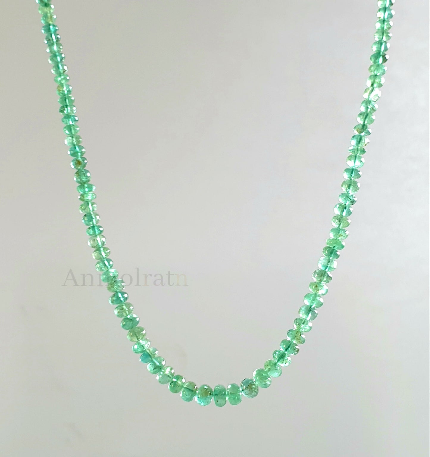 Green Emerald Beads Loose, Smooth Emerald Beads For Jewelry, 3-5MM Lustrous Natural Emerald Rondelle Beads Necklace, Untreated Emerald Beads
