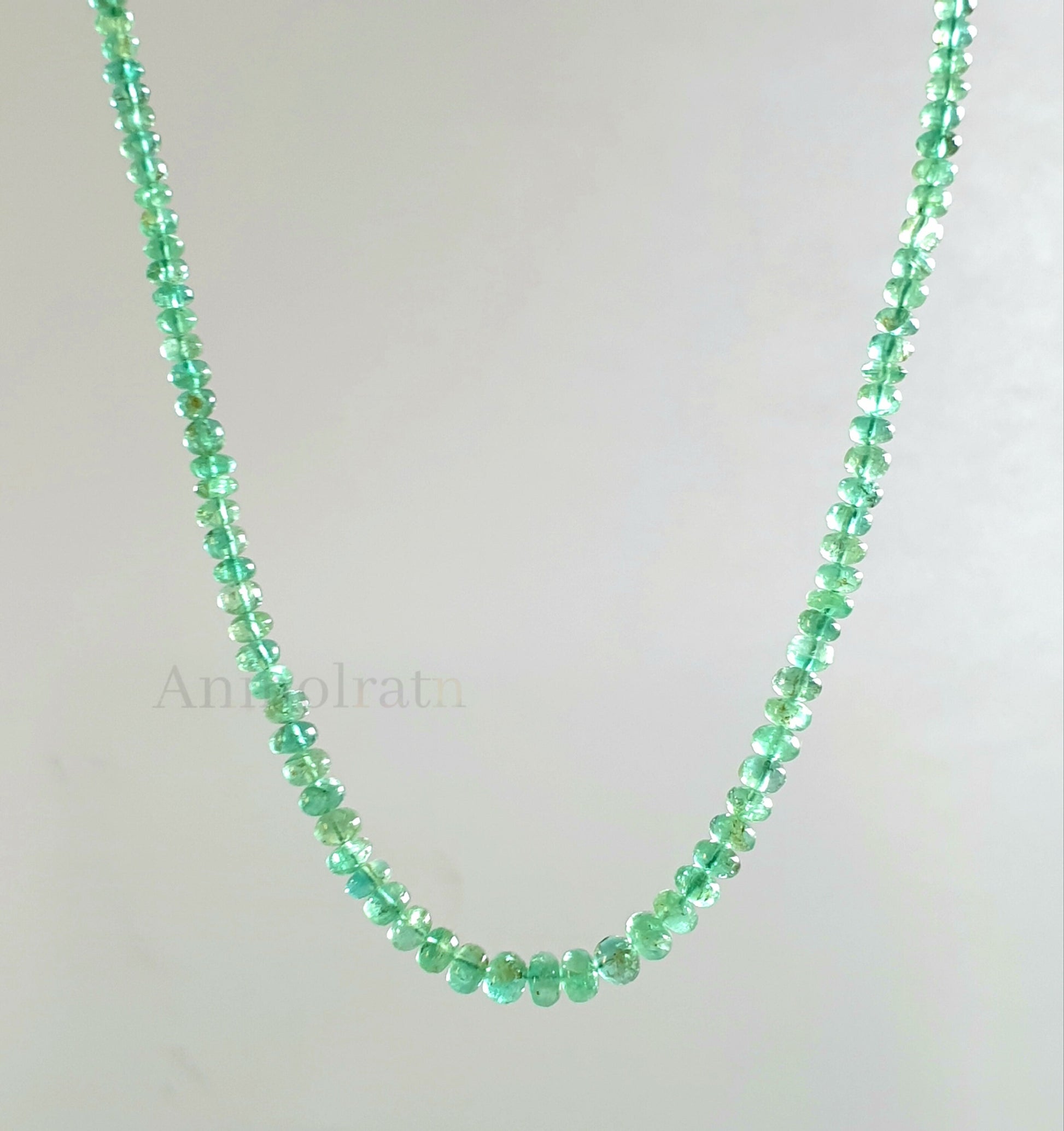 Green Emerald Beads Loose, Smooth Emerald Beads For Jewelry, 3-5MM Lustrous Natural Emerald Rondelle Beads Necklace, Untreated Emerald Beads
