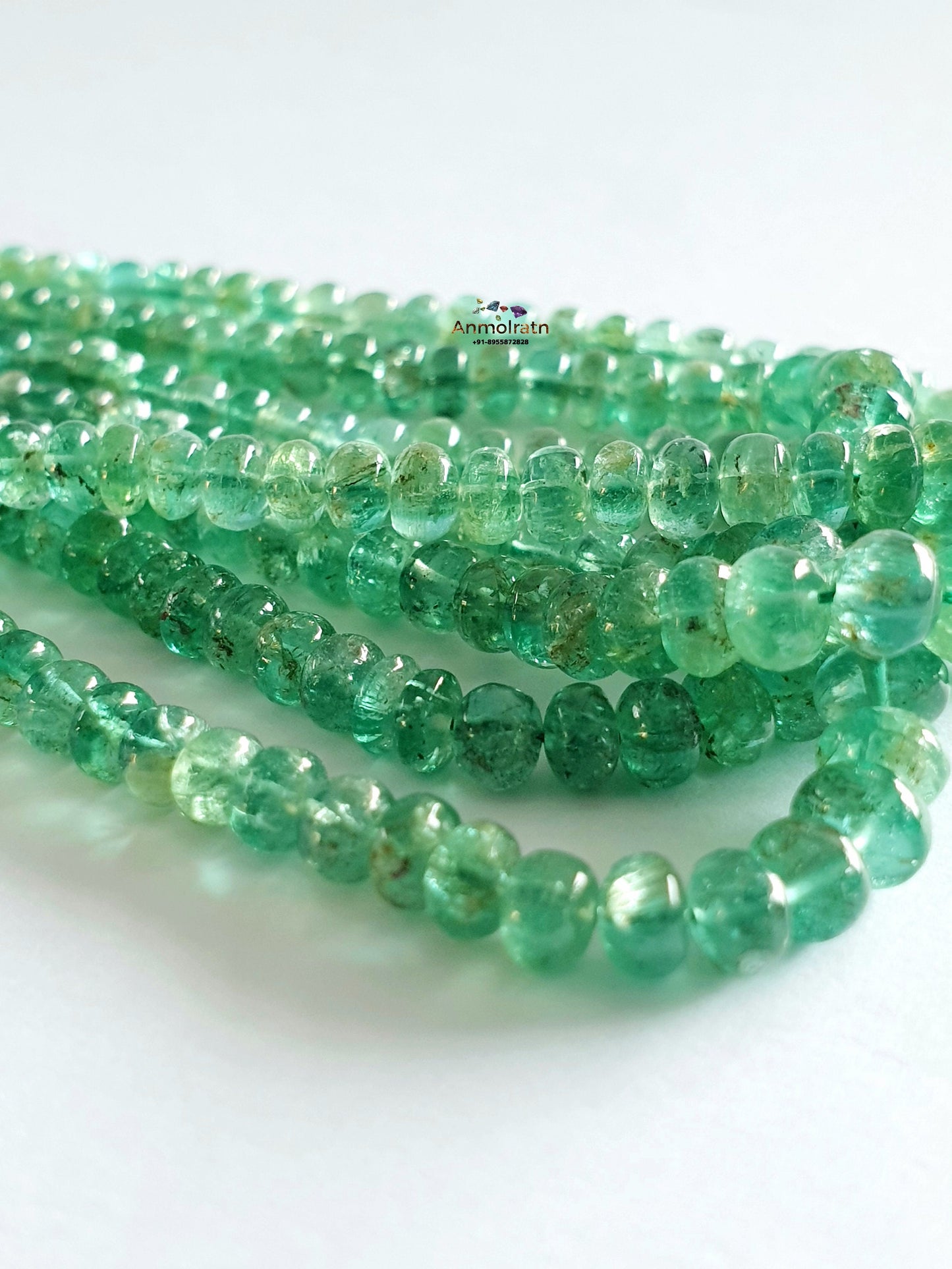 Green Emerald Beads Loose, Smooth Emerald Beads For Jewelry, 3-5MM Lustrous Natural Emerald Rondelle Beads Necklace, Untreated Emerald Beads