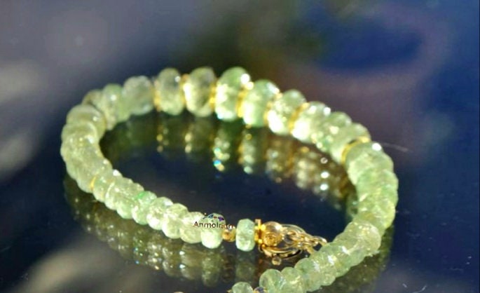 Natural Emerald Bracelet, Untreated Colombian Emerald Beaded Bracelet, Emerald Faceted Dainty Bracelet, Raw Emerald Birthstone Bracelet Gift