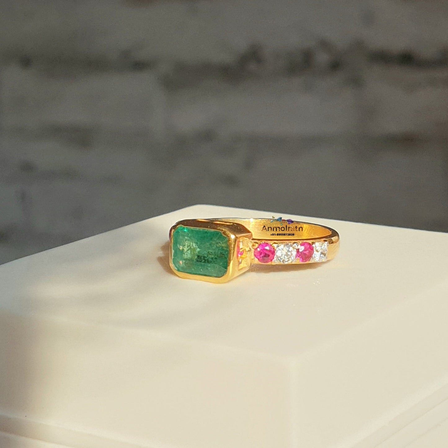 Emerald Cut Stacking Ring For Women, East West Bezel Set Green Emerald Solitaire Dainty Ring, Simple Emerald Octagon Silver Ring For Her
