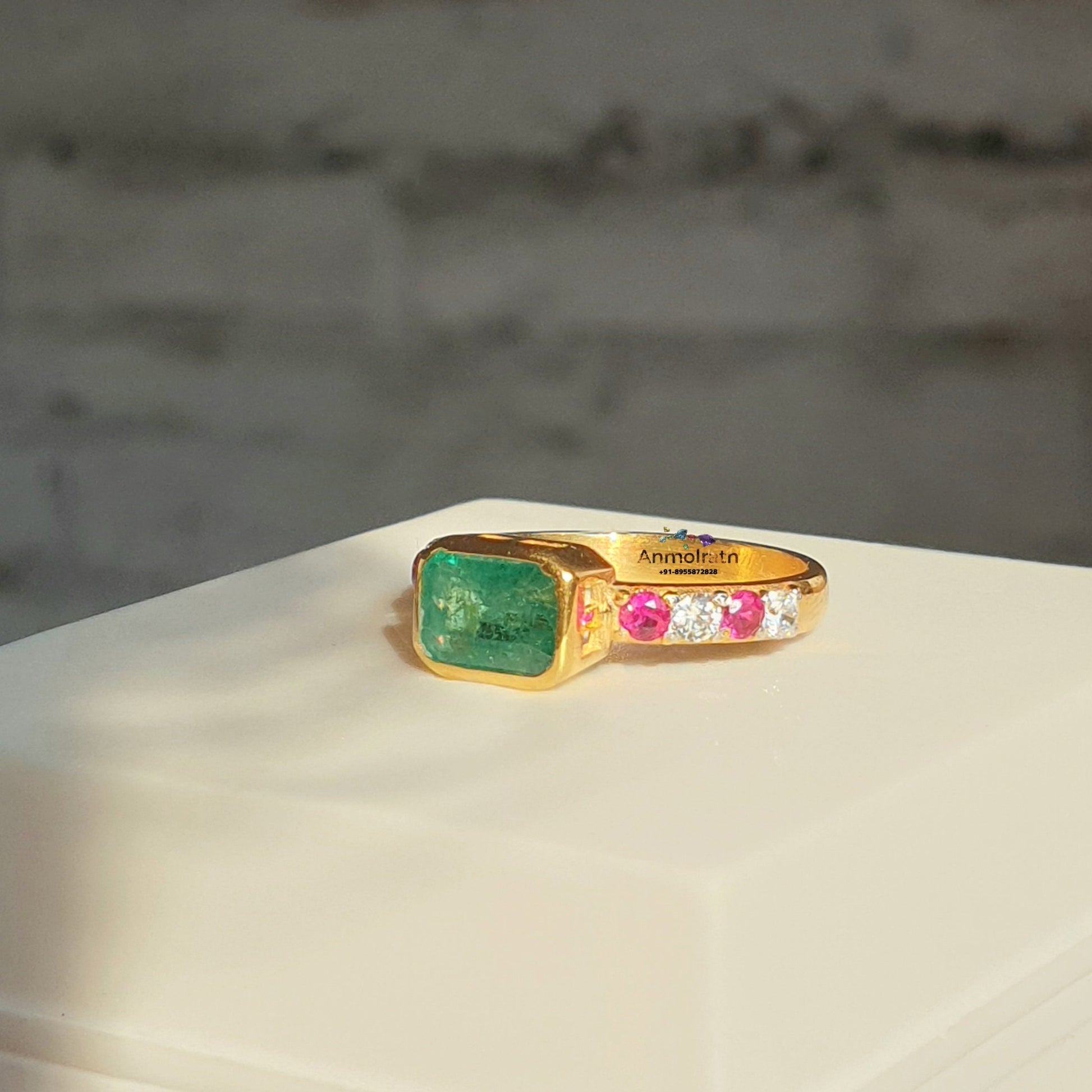 Emerald Cut Stacking Ring For Women, East West Bezel Set Green Emerald Solitaire Dainty Ring, Simple Emerald Octagon Silver Ring For Her