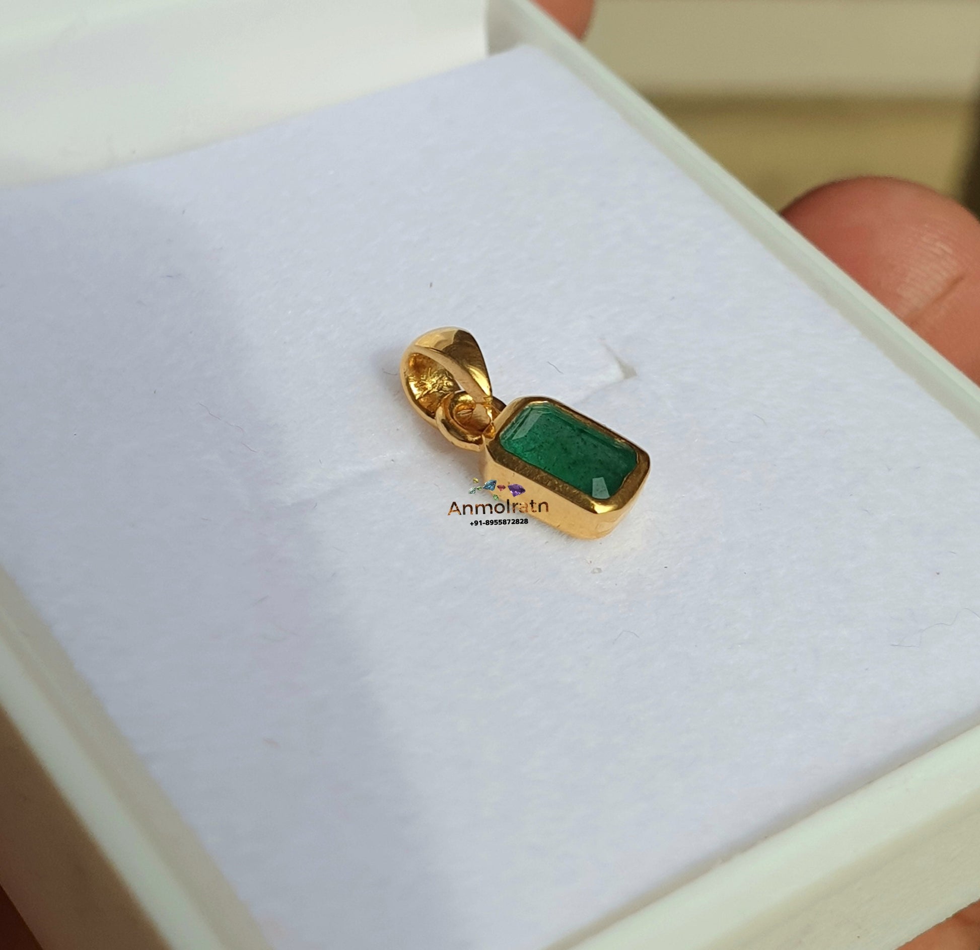 Daily Wear Natural Emerald Bezel Set Birthstone Pendant Emerald Cut Emerald Octagon Pendant For Gift, 14k Green Emerald Silver Pendant Men