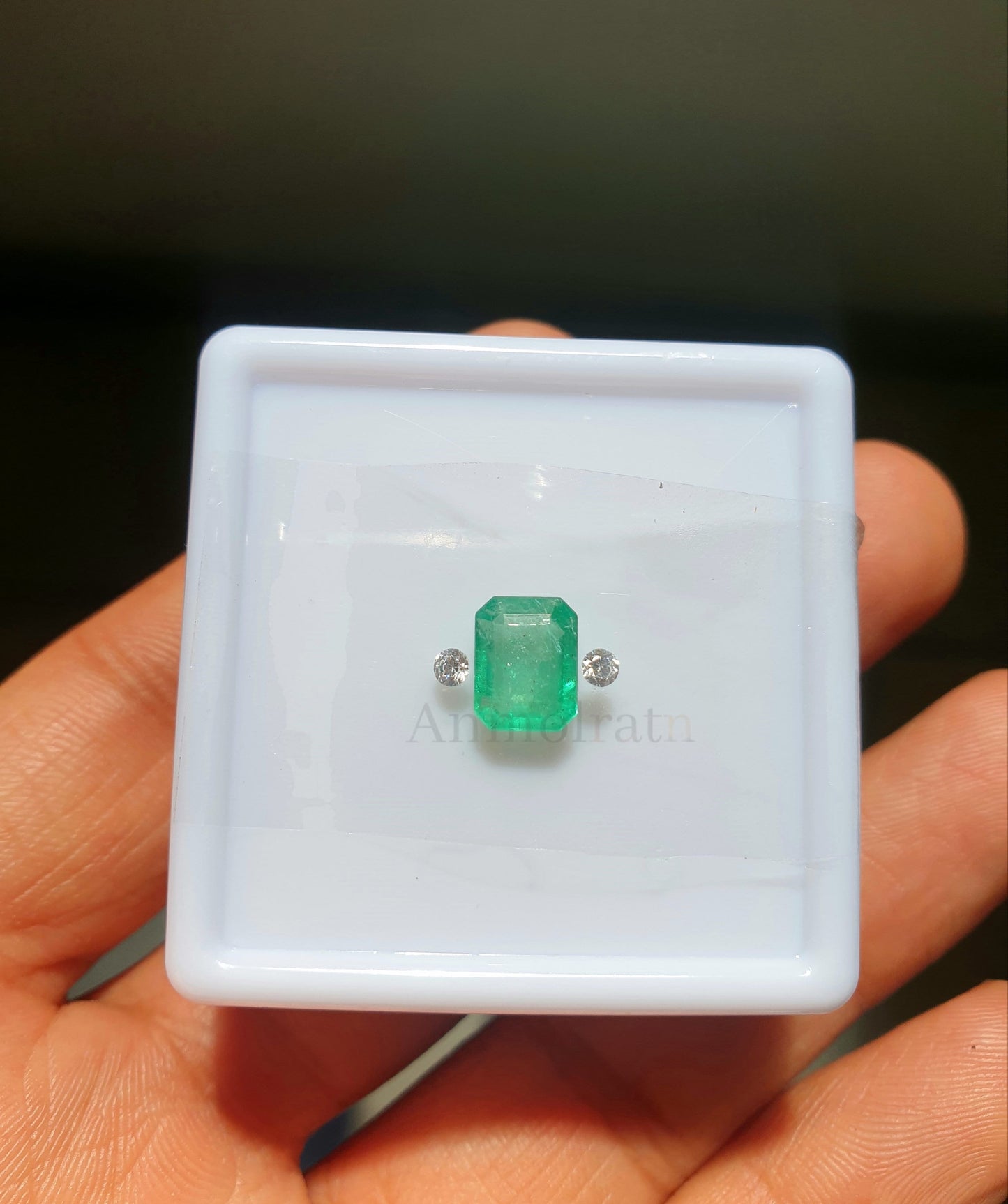 Emerald Diamond Wedding Ring, Custom Emerald Engagement Ring, Bright Green Emerald Ring For Women, Untreated Emerald Gold Stacking Ring Gift