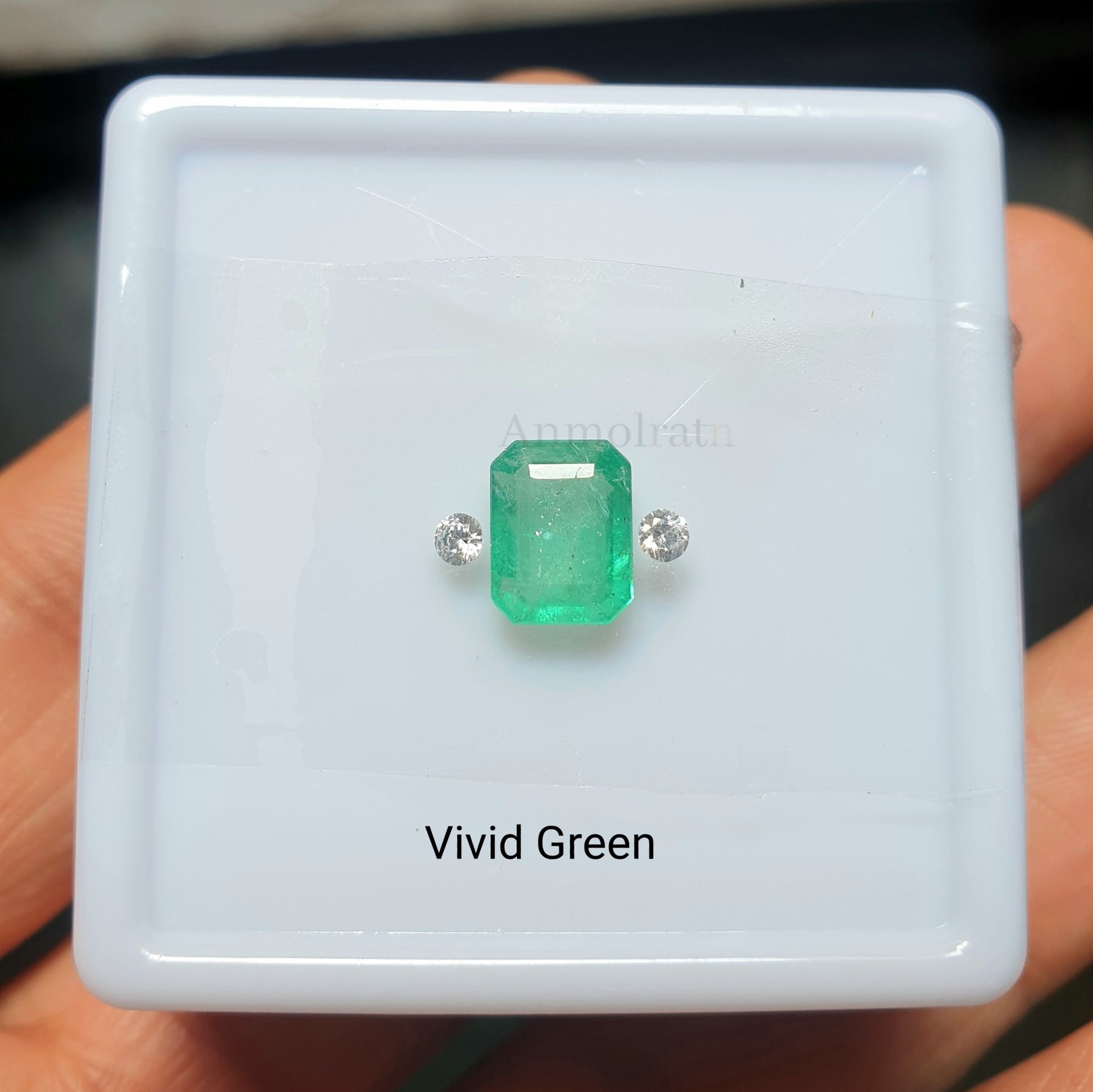 Emerald Diamond Wedding Ring, Custom Emerald Engagement Ring, Bright Green Emerald Ring For Women, Untreated Emerald Gold Stacking Ring Gift