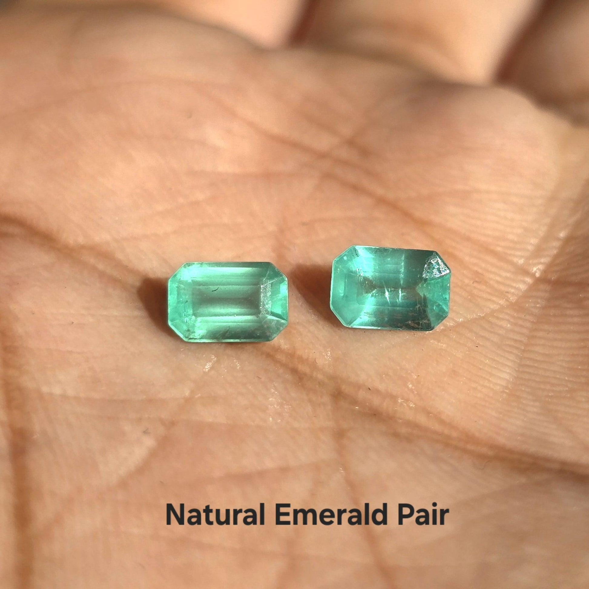 Emerald Cut Emerald Octagon Pair, 6x4MM Vivid Green Natural Emerald Earring Loose Pair 1.20Ct Certified Emerald Cut Pair For Custom Jewelry