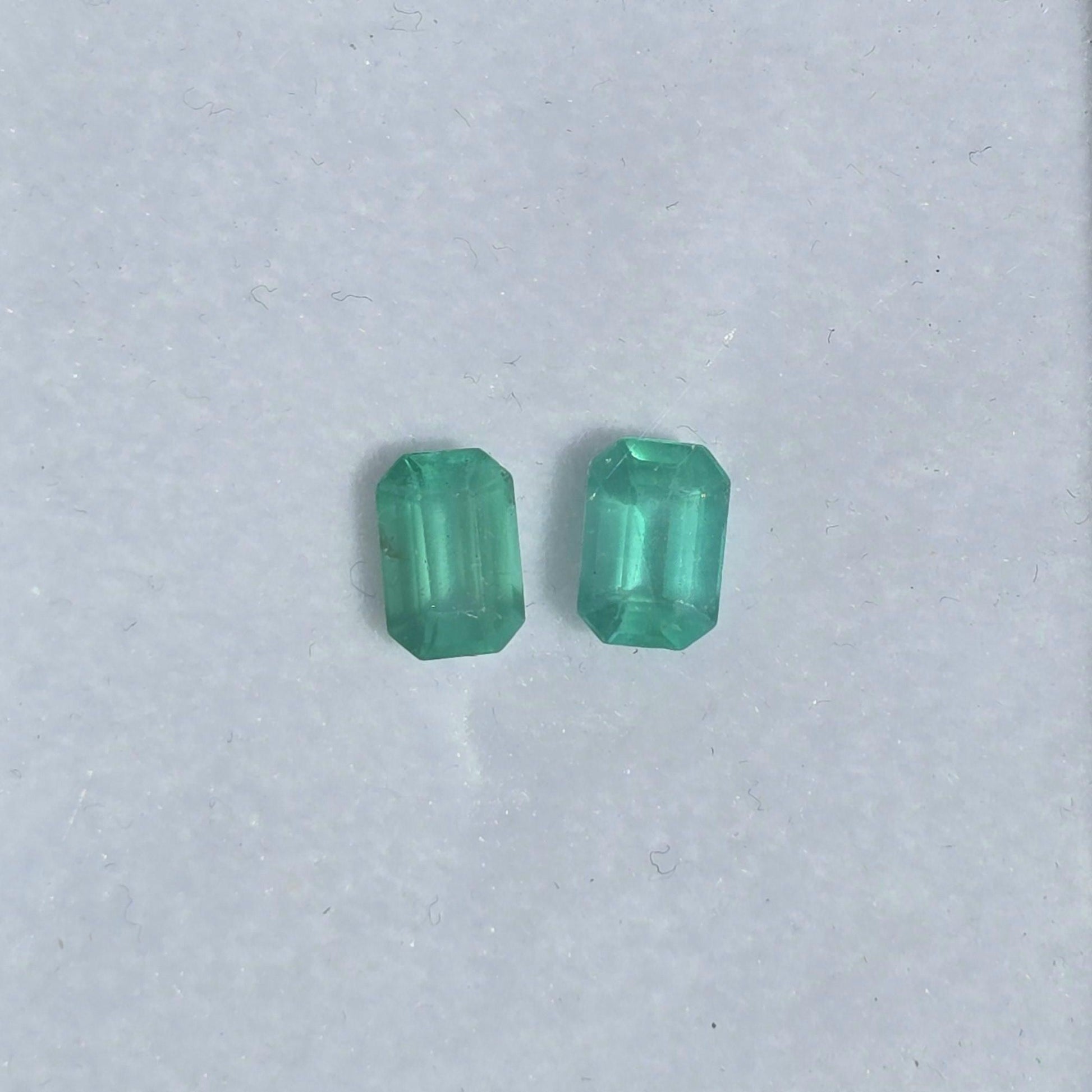 Emerald Cut Emerald Octagon Pair, 6x4MM Vivid Green Natural Emerald Earring Loose Pair 1.20Ct Certified Emerald Cut Pair For Custom Jewelry