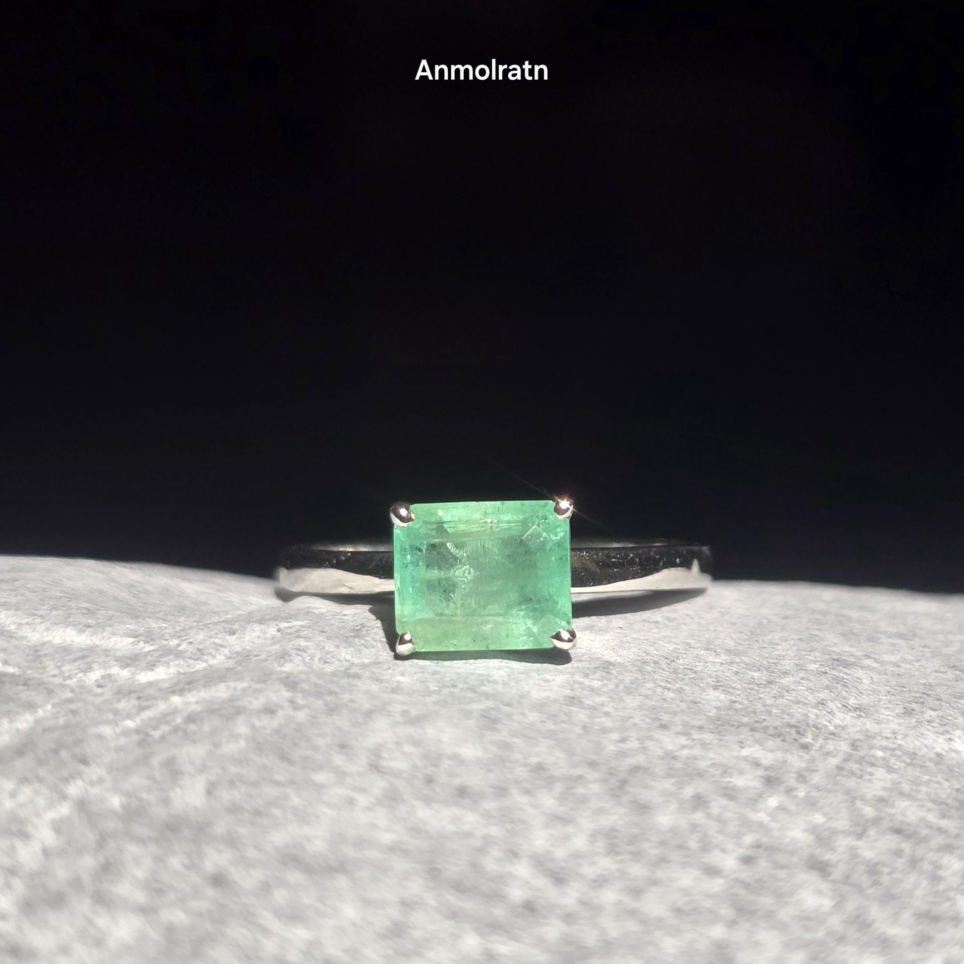 Natural Colombian Emerald Octagon Solitaire Ring, 1.81CT Certified Emerald East West Dainty Ring, Forest Green Emerald Birthstone Ring Gift
