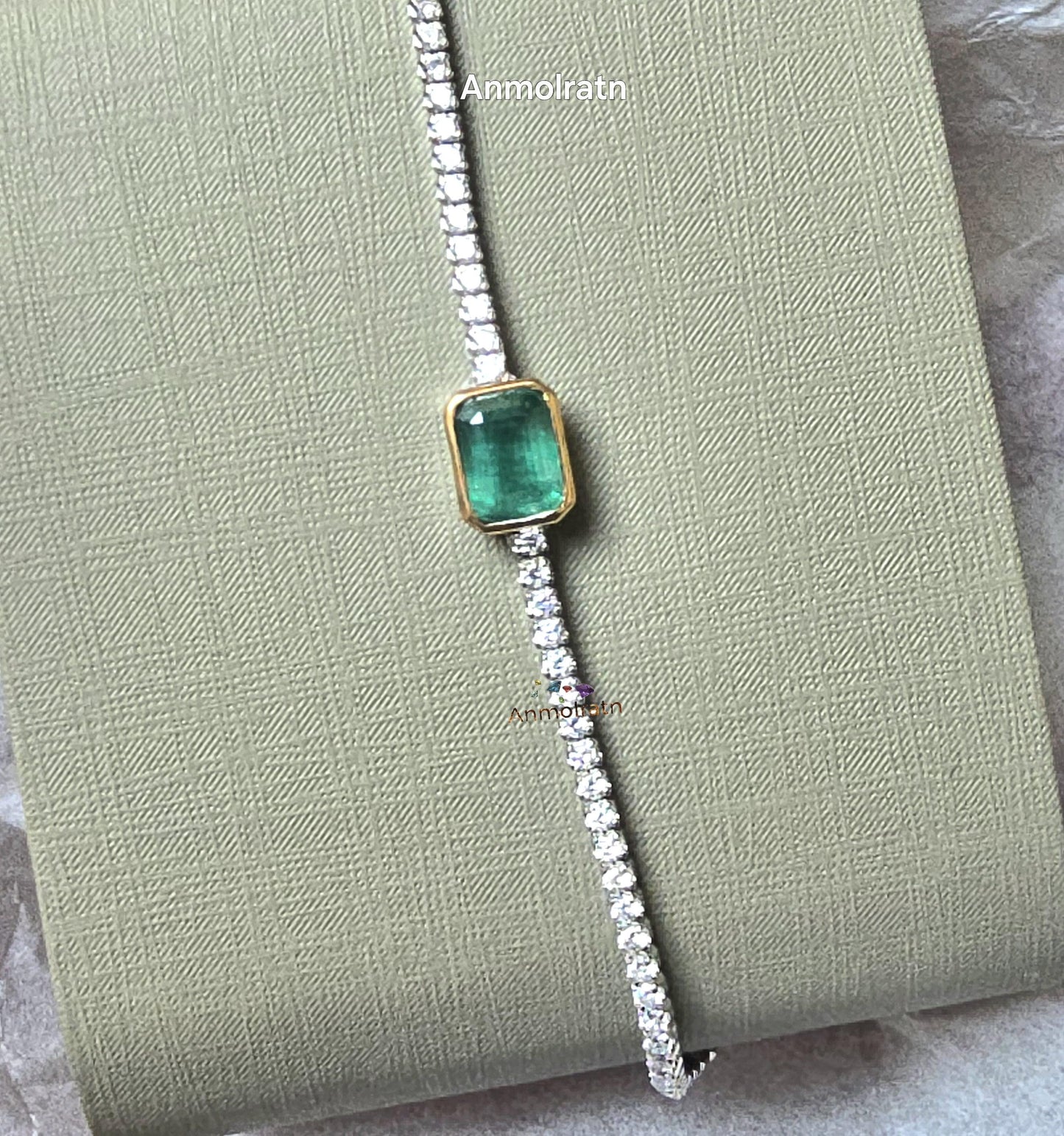 Emerald Bracelet Women Natural Emerald Tennis Bracelet Silver Solitaire Emerald Octagon Bracelet Dainty Emerald Diamond Tennis Bracelet Gold