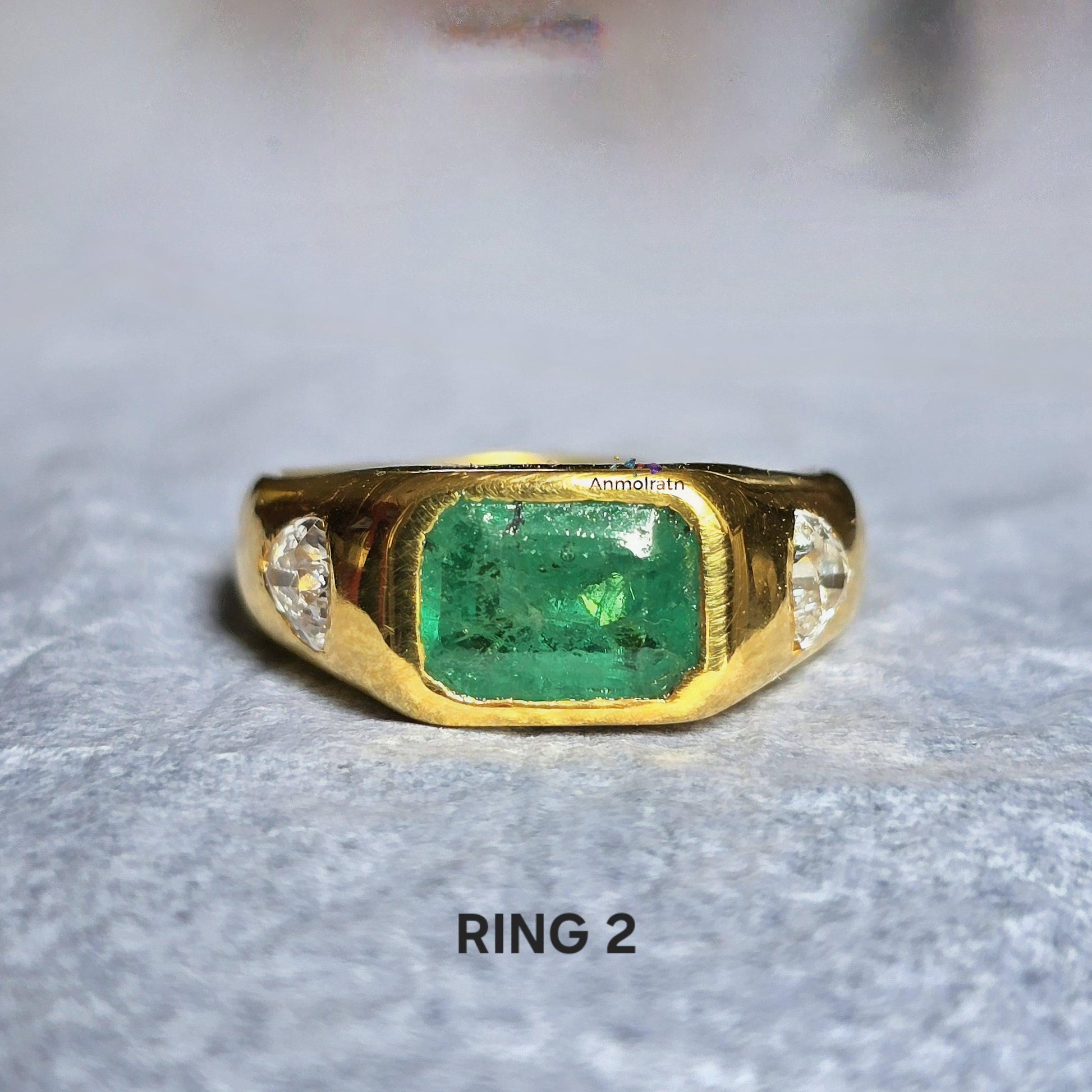 Natural Emerald Cut Emerald Octagon Gold Ring For Men & Women, Vivid Green Emerald Stacking Signet Ring, Untreated Emerald Ring Gift For Her