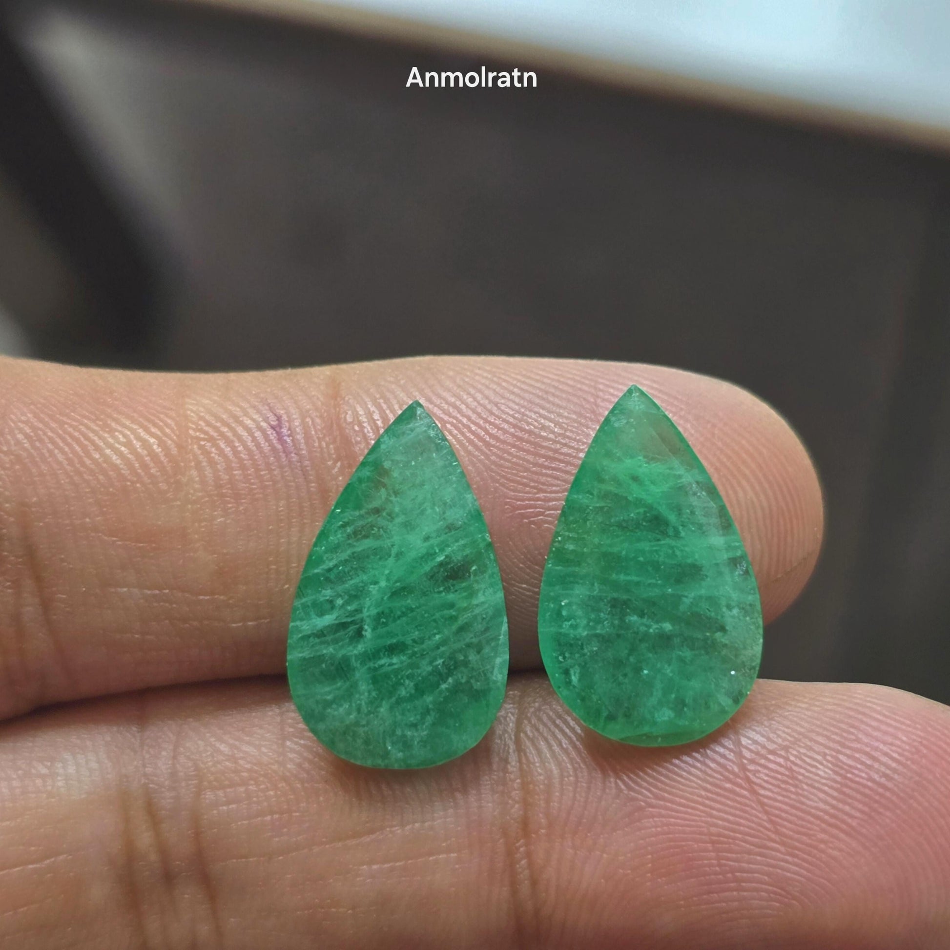 Emerald Earring Pair, 11.64CT Green Colombian Emerald Drop Earring, Pear Emerald Pair Loose For Hoop Earrings, Emerald Teardrop For Danglers