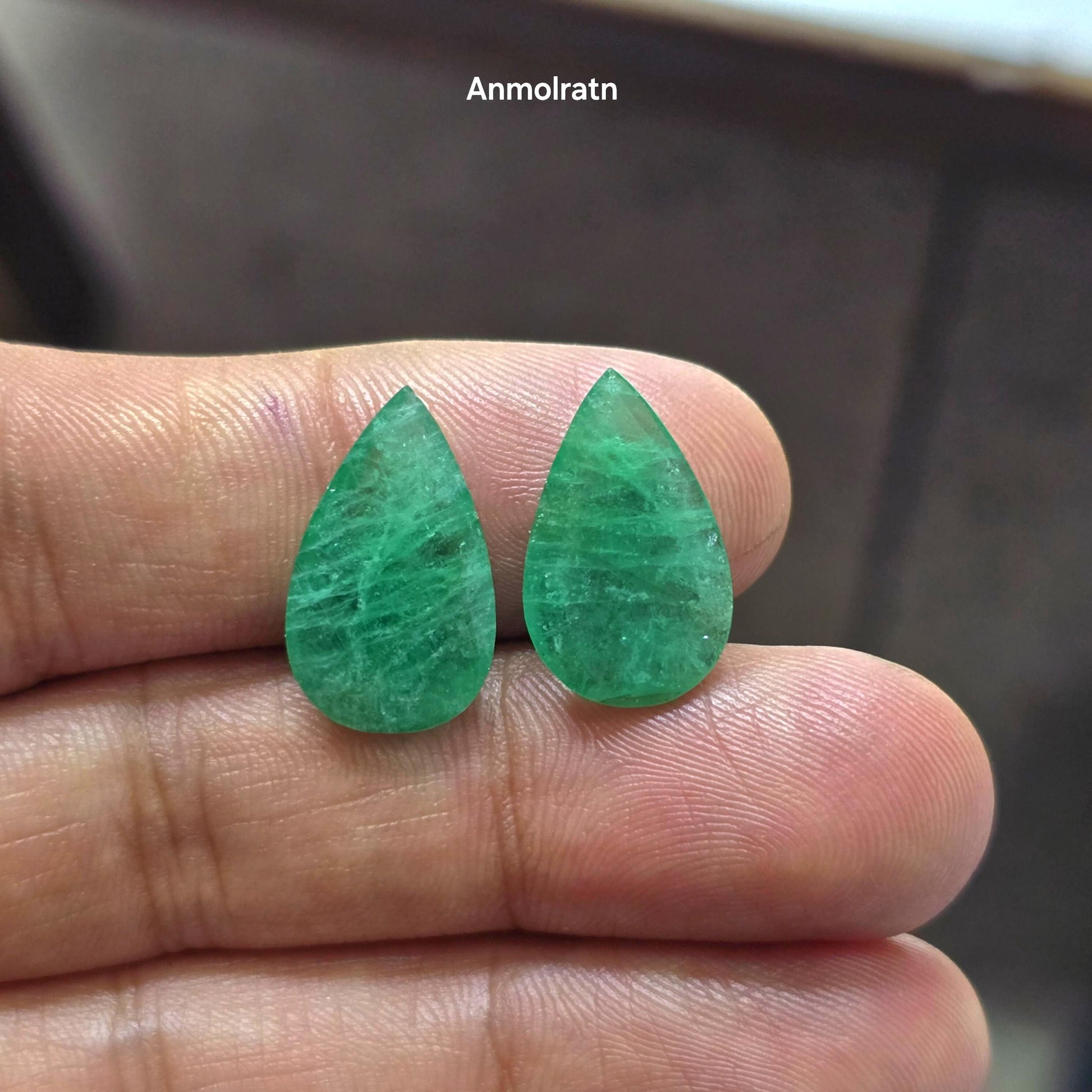 Emerald Earring Pair, 11.64CT Green Colombian Emerald Drop Earring, Pear Emerald Pair Loose For Hoop Earrings, Emerald Teardrop For Danglers