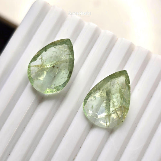 29.20CT Colombian Emerald Teardrop Pair For Earrings, Pear Emerald Loose For Danglers, Emerald Drop Earring Pair, Emerald Hoop Earring Drops