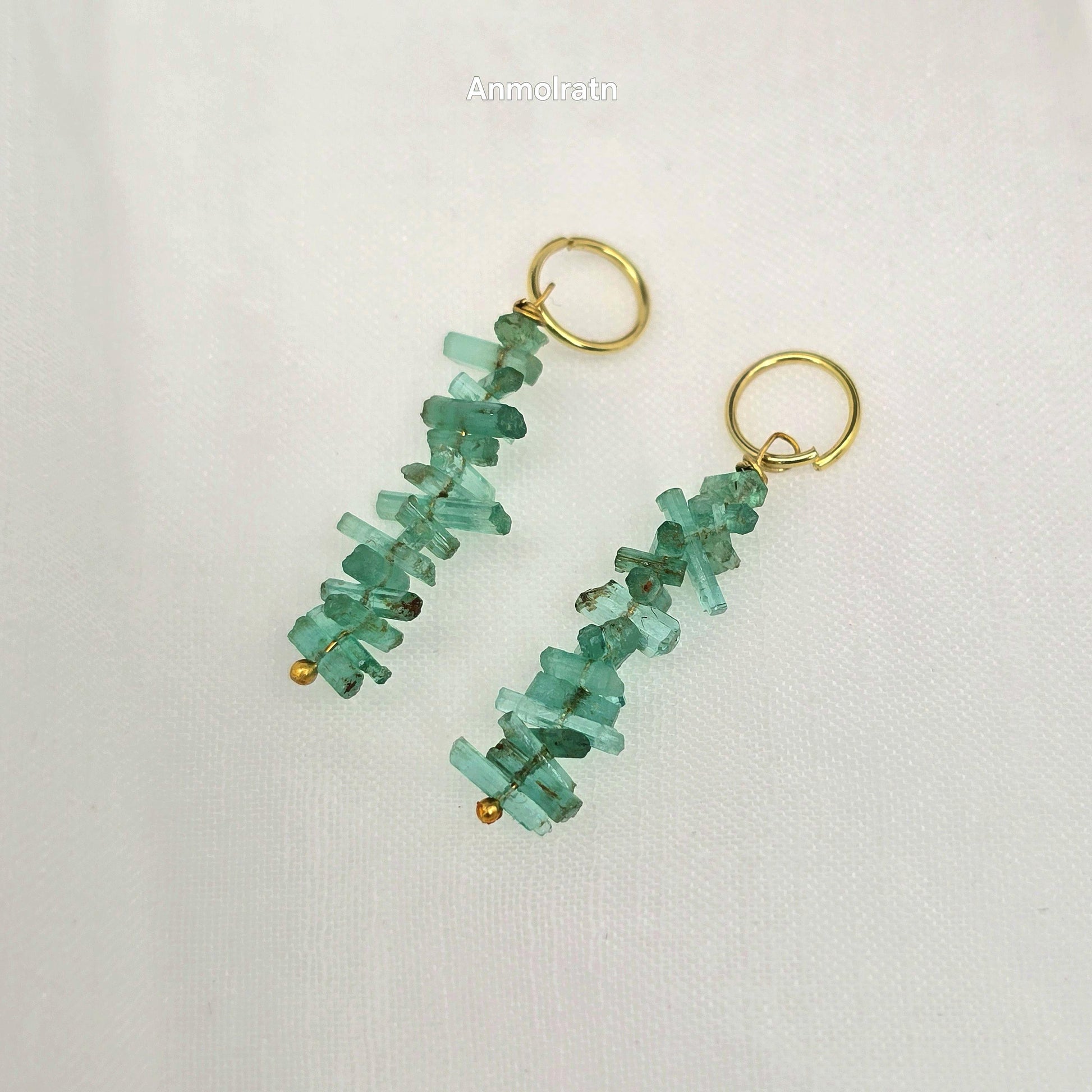 Emerald Charms For Earring, Natural Emerald Dangler Hoop, Raw Colombian Emerald Earring Drop, Detachable Emerald Charm For Hoops & Necklace