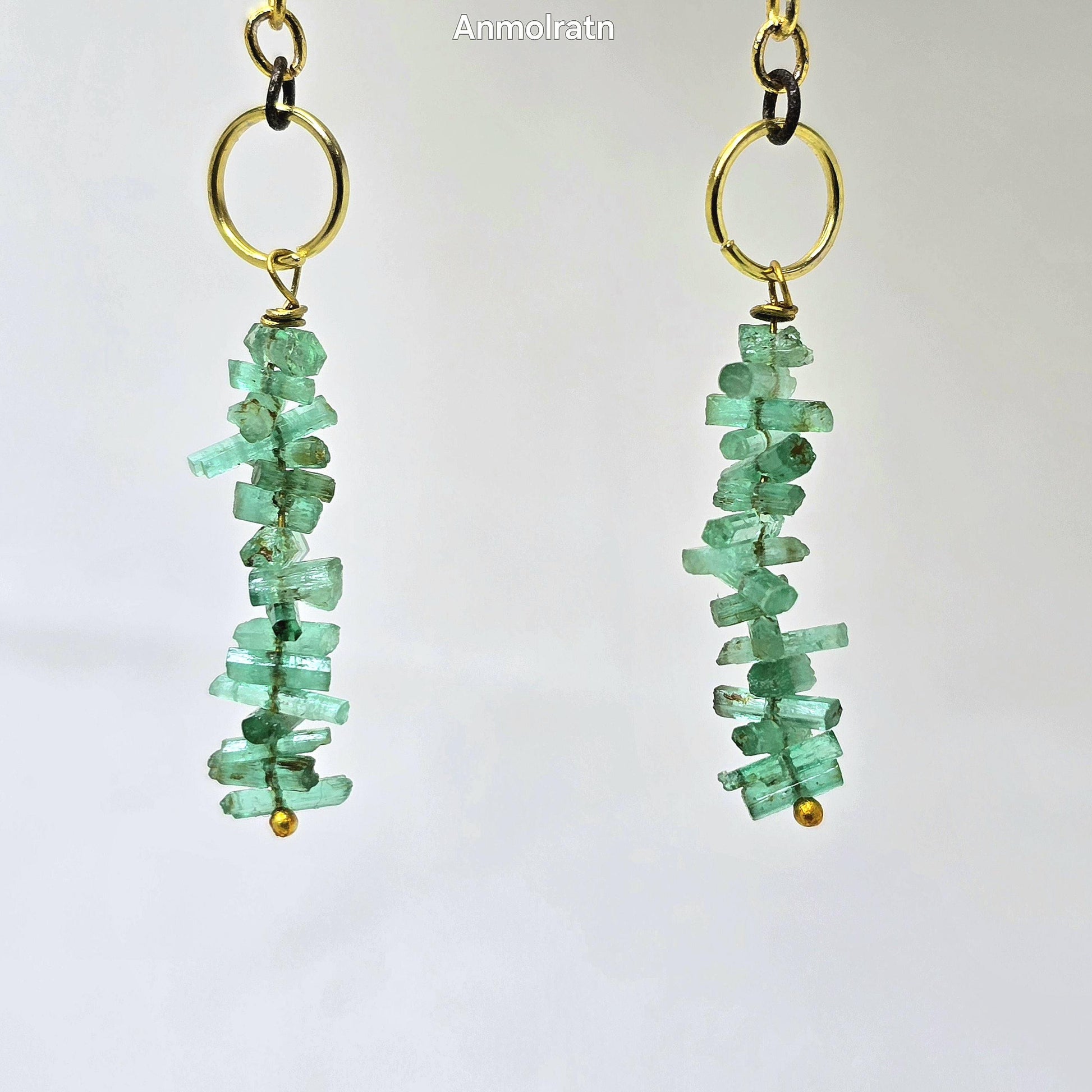 Emerald Charms For Earring, Natural Emerald Dangler Hoop, Raw Colombian Emerald Earring Drop, Detachable Emerald Charm For Hoops & Necklace