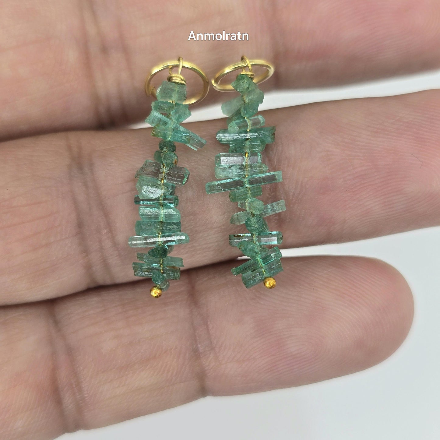 Emerald Charms For Earring, Natural Emerald Dangler Hoop, Raw Colombian Emerald Earring Drop, Detachable Emerald Charm For Hoops & Necklace
