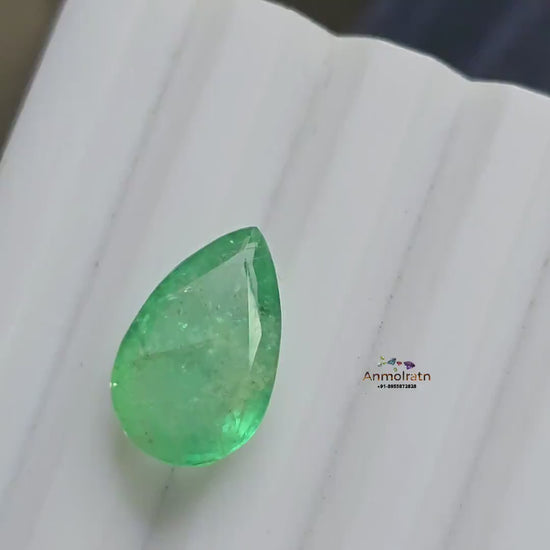 Colombian Emerald Loose Pear Cut For Ring Or Pendant, 3.95CT Emerald Pear Pendant, Natural Emerald Pear For Ring, Custom Emerald Gold Ring