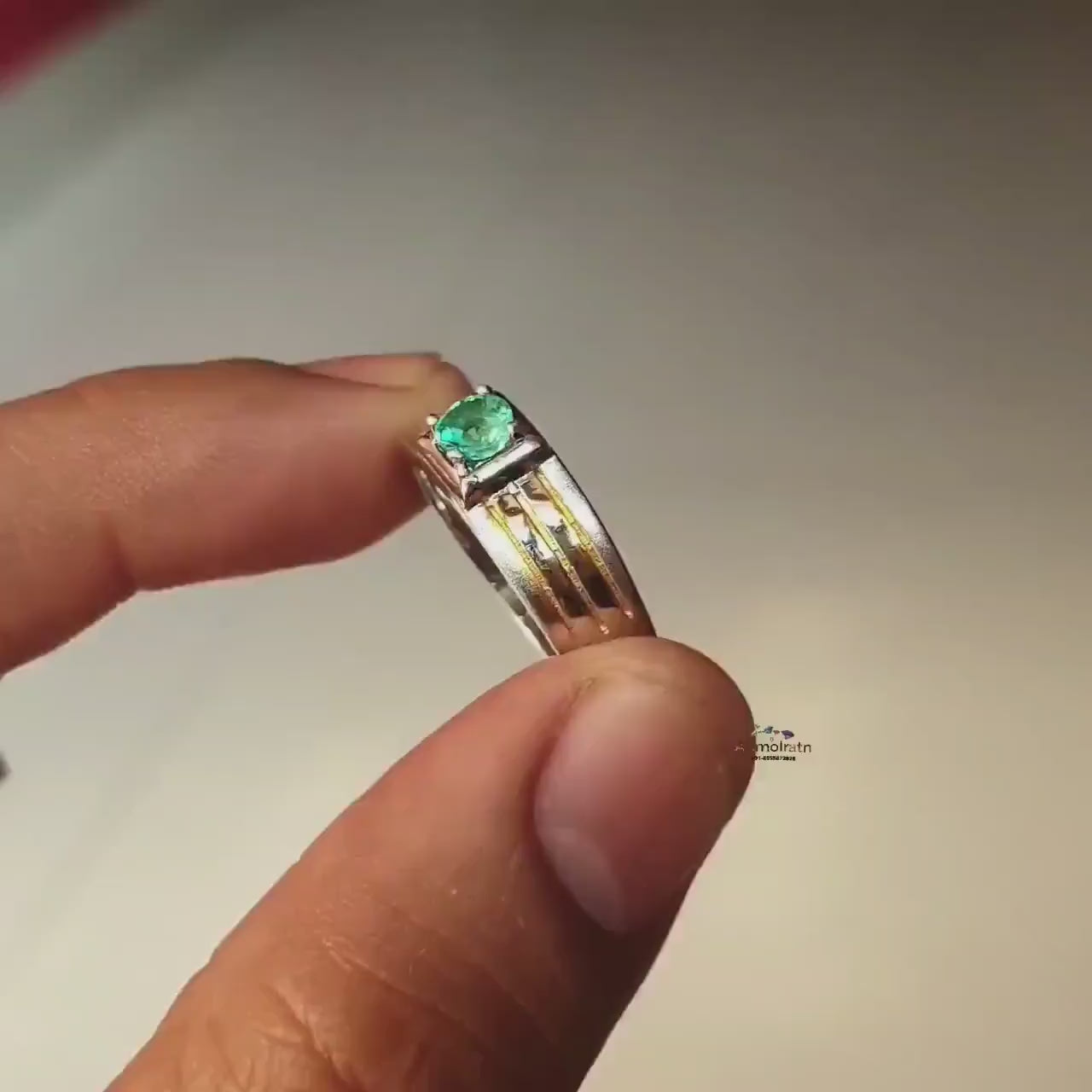 Colombian Emerald Solitaire Ring, Natural Bright Green Round Emerald Wedding Ring For Men and Women, AAA Emerald Daily Wear Birthstone Ring