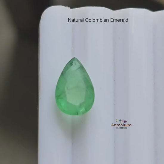 Emerald Pear Cut Teardrop 2.88CT Natural Colombian Emerald For Ring Or Pendant, 12x8MM Untreated Green Emerald Loose For Birthstone Jewelry