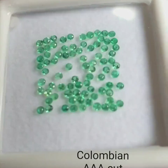 AAA Cut Round Emerald Colombian Loose Gemstone For Jewelry, Vivid Green Loose Emerald Sale, 1MM 1.5MM 2MM 2.5MM Emerald Supply Gems For Sale